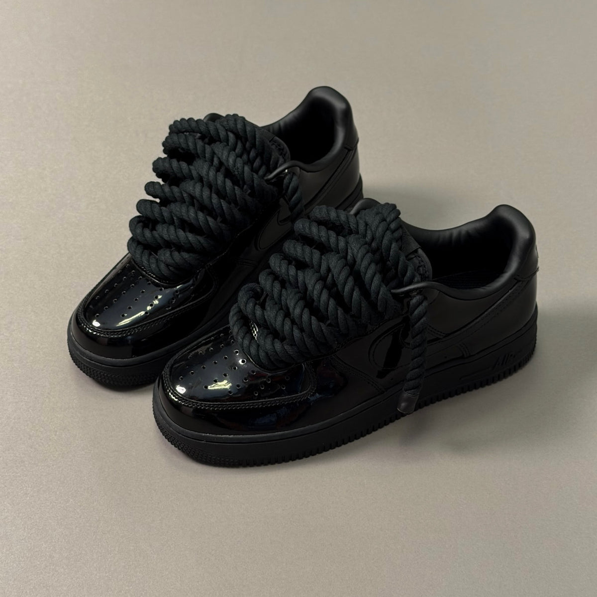 Nike Air Force 1 Patent Black "Rope Laces" V1