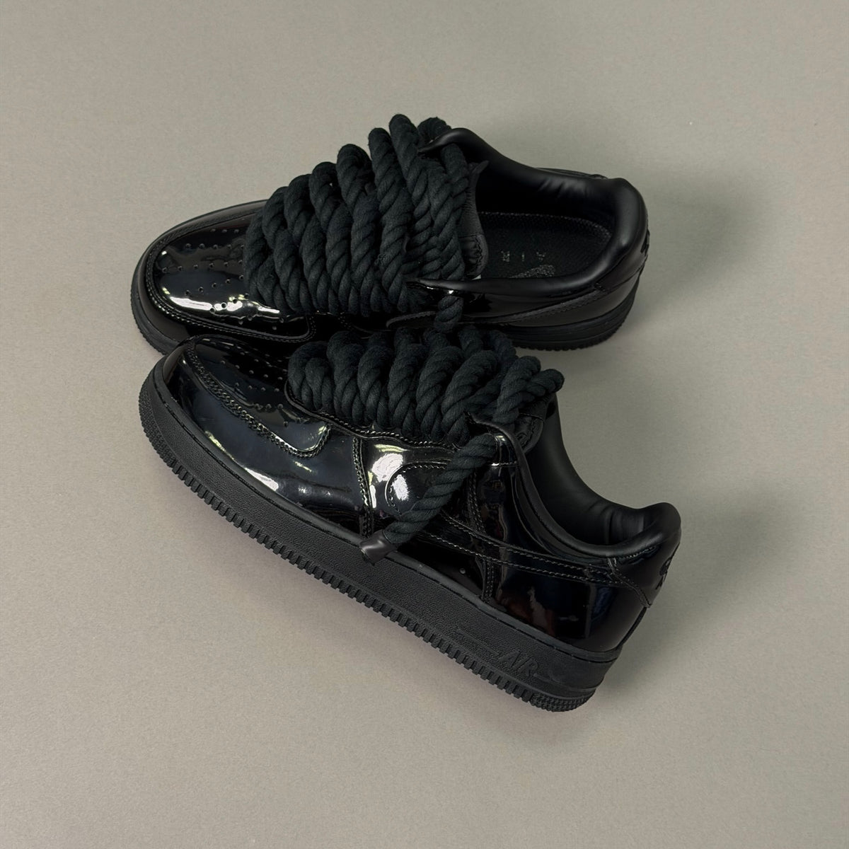 Nike Air Force 1 Patent Black "Rope Laces" V1