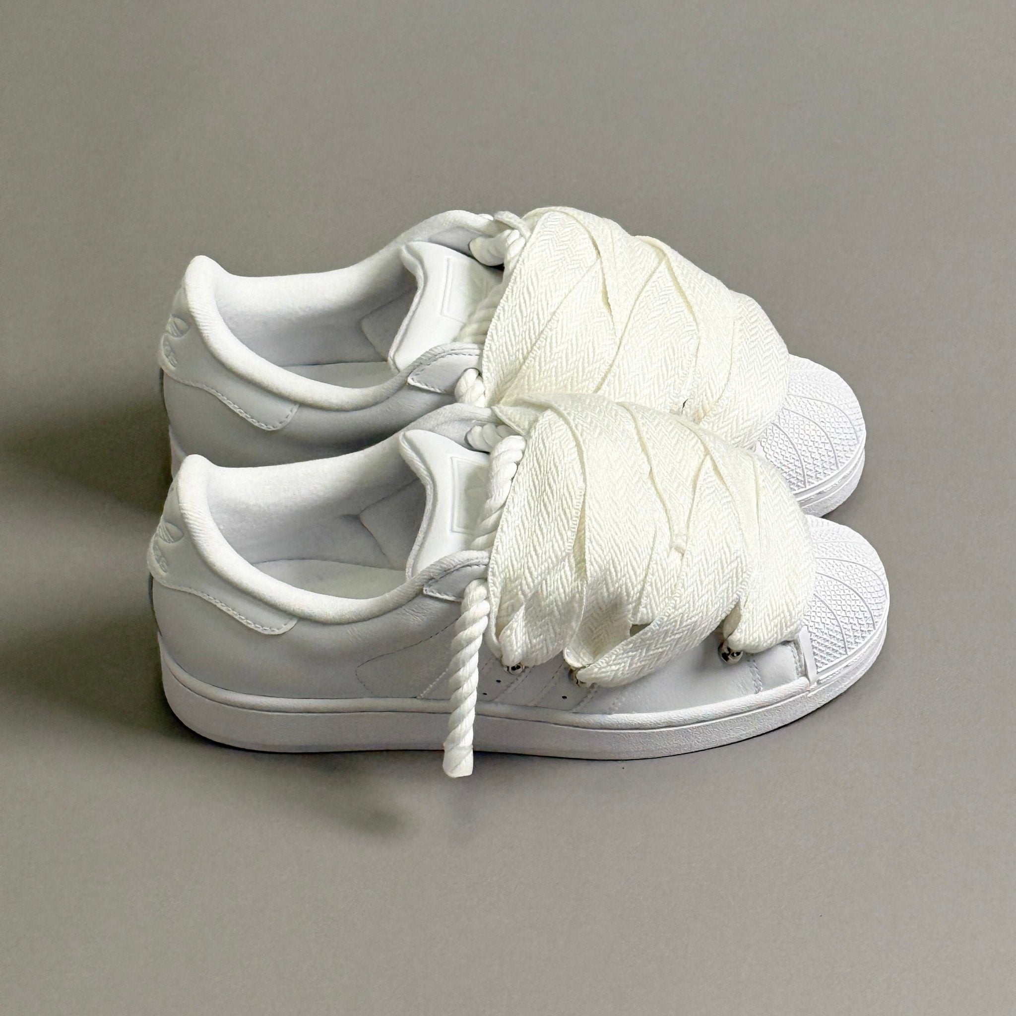 Adidas SuperStar White "Lanvin Rope Laces" - EV8 Style