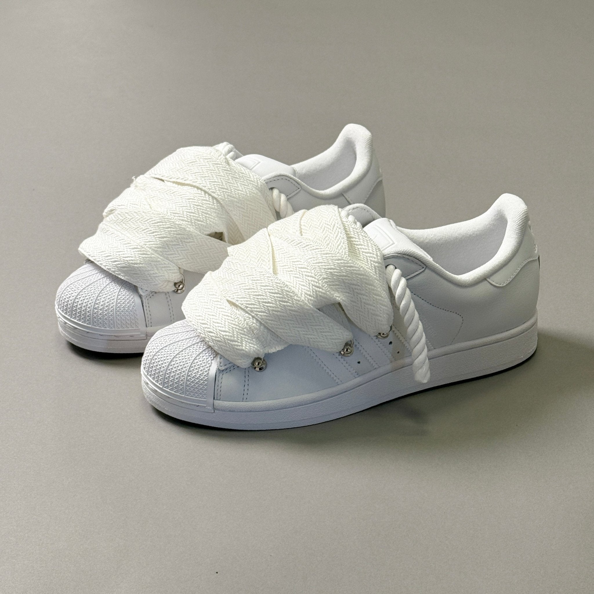 Adidas SuperStar White "Lanvin Rope Laces" - EV8 Style