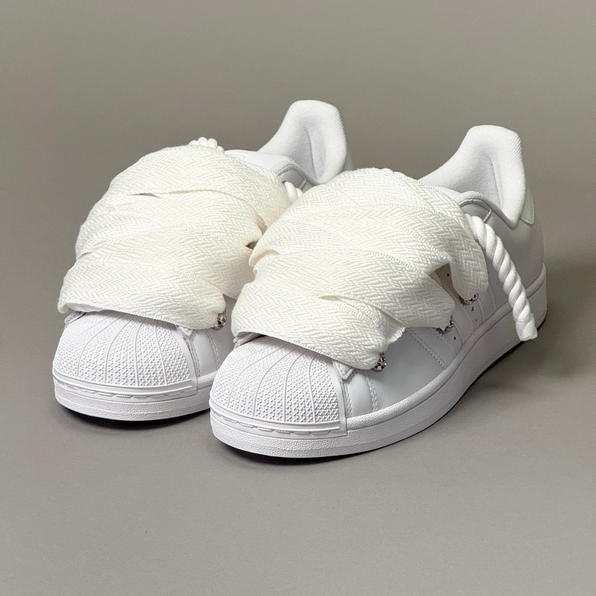 Adidas SuperStar White "Lanvin Rope Laces" - EV8 Style