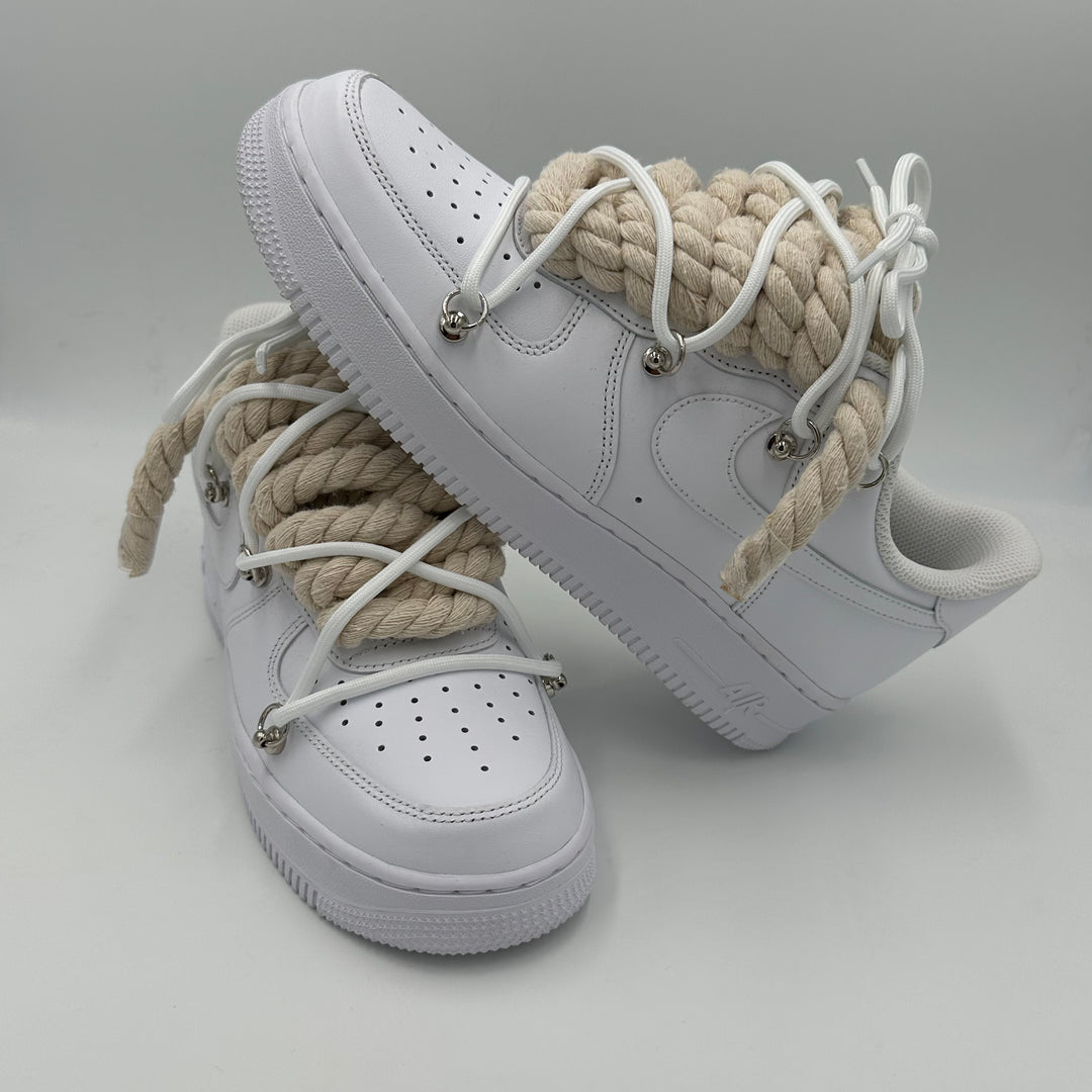 Nike Air Force 1 “Rope Laces" Triple Cream - EV8 Style