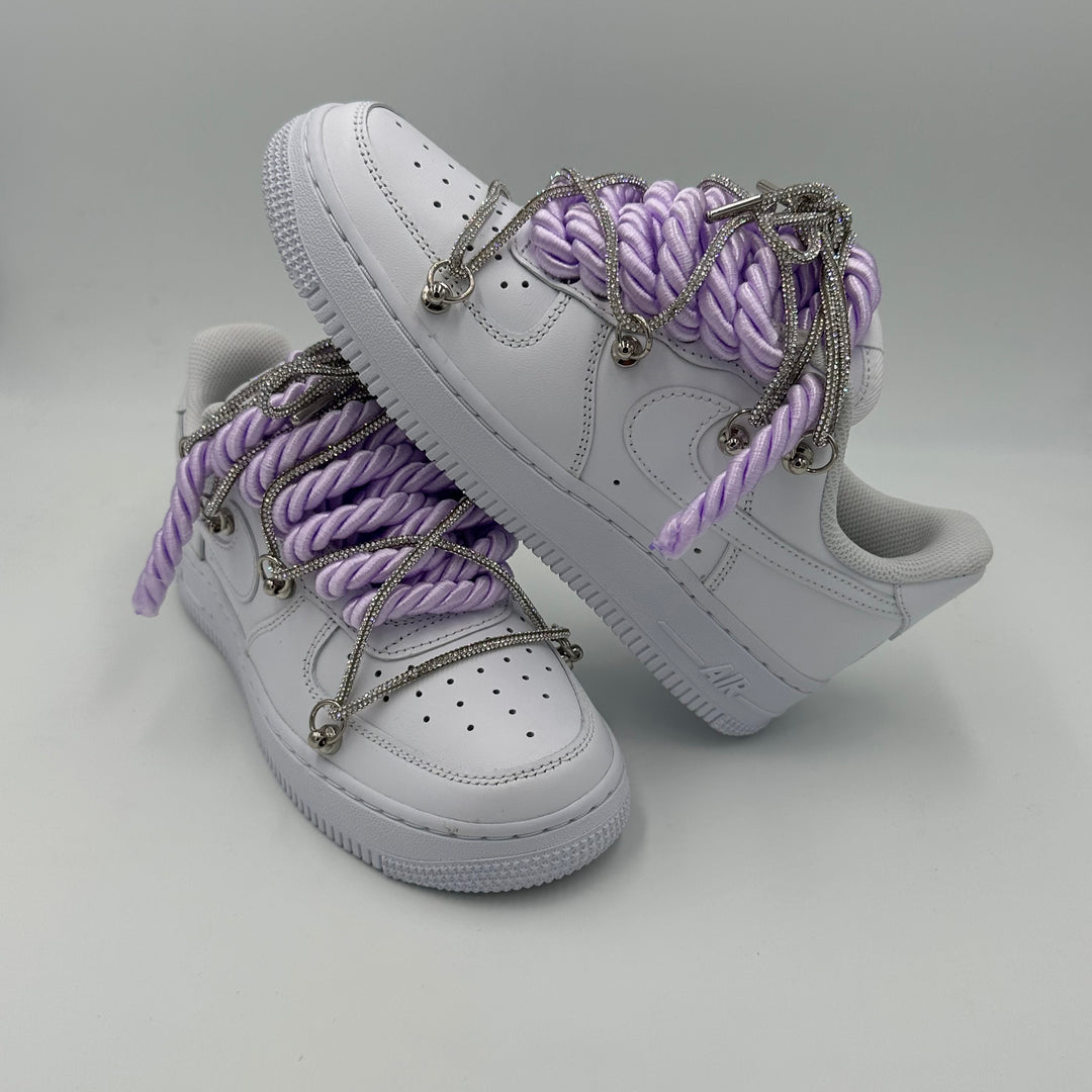 Nike Air Force 1 “Rope Laces” Triple Violet Swarovski - EV8 Style