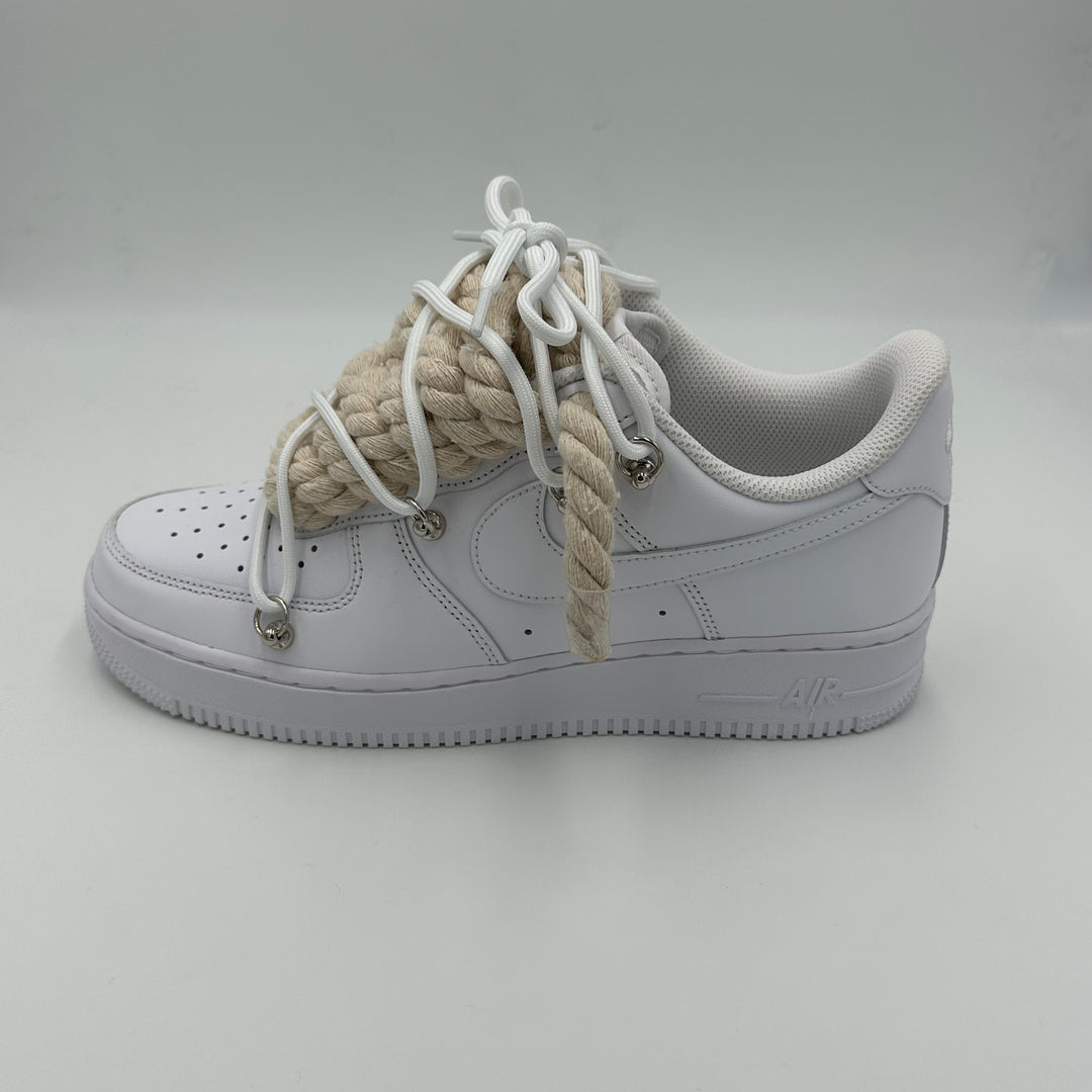 Nike Air Force 1 “Rope Laces" Triple Cream - EV8 Style