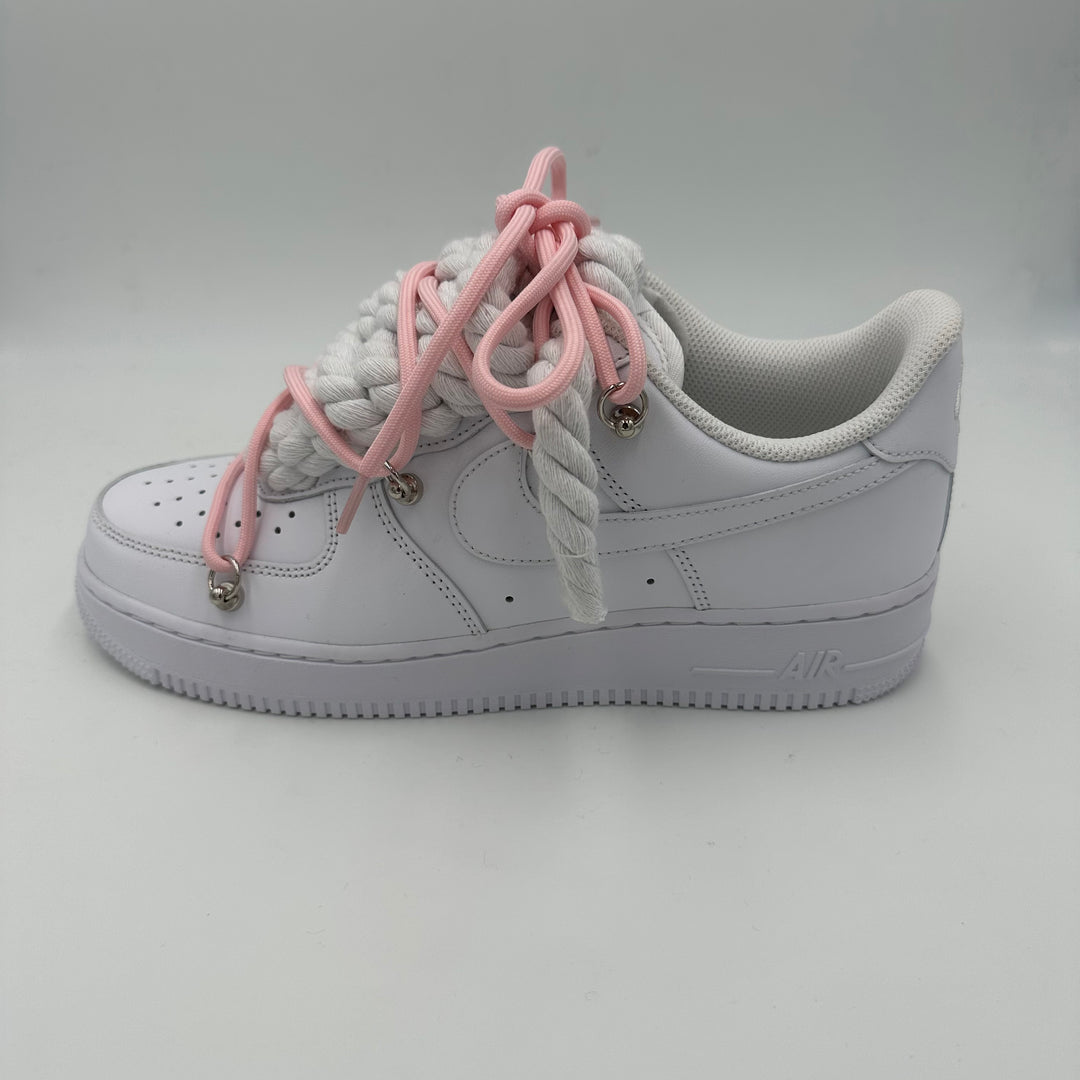 Nike Air Force 1 “Rope Laces" Triple Pink - EV8 Style