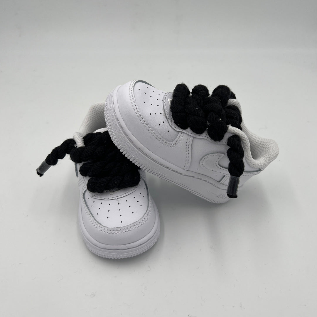 Nike Air Force 1 Baby “Rope Laces” Black - EV8 Style