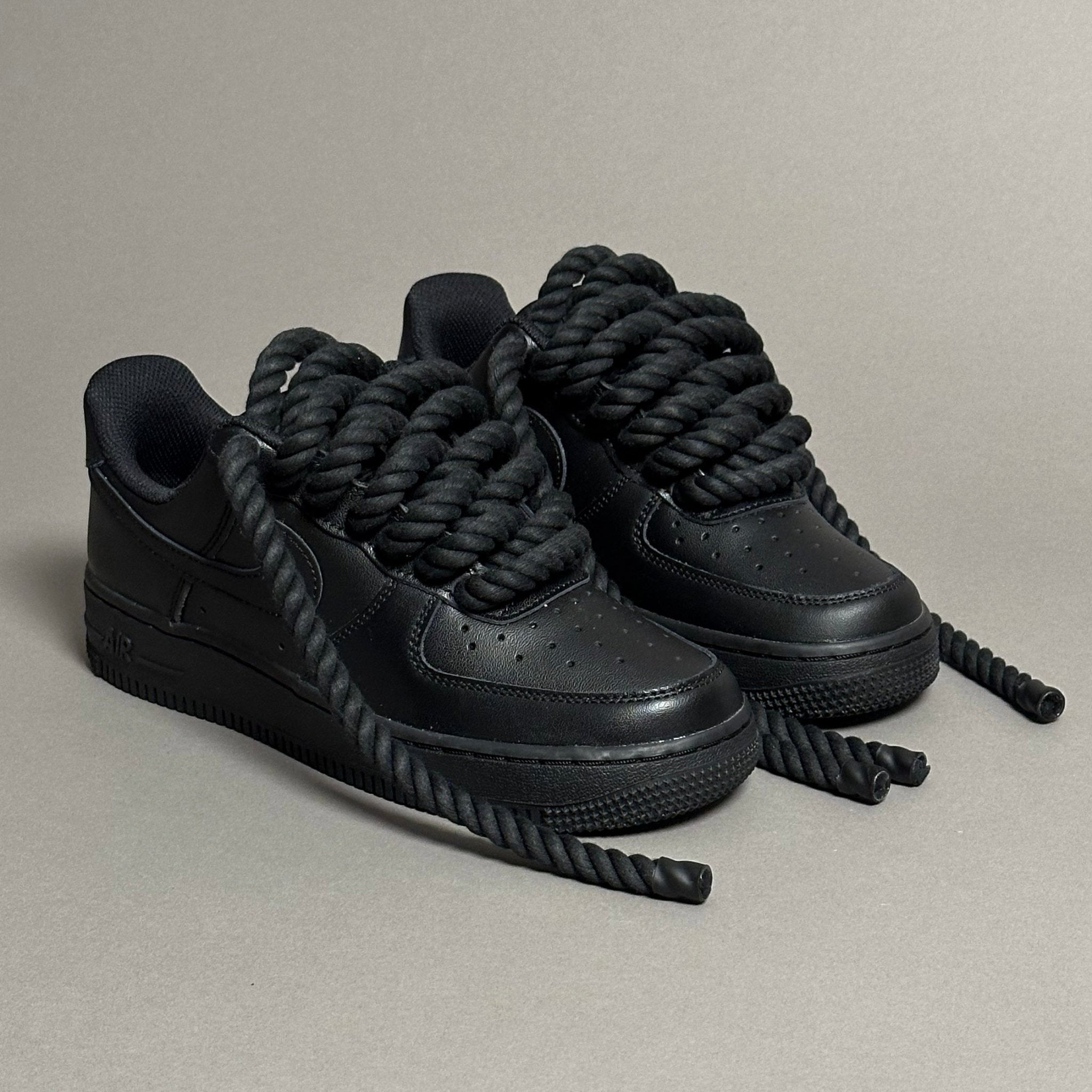 Nike Air Force 1 Black "Rope Laces Black" V2 - EV8 Style