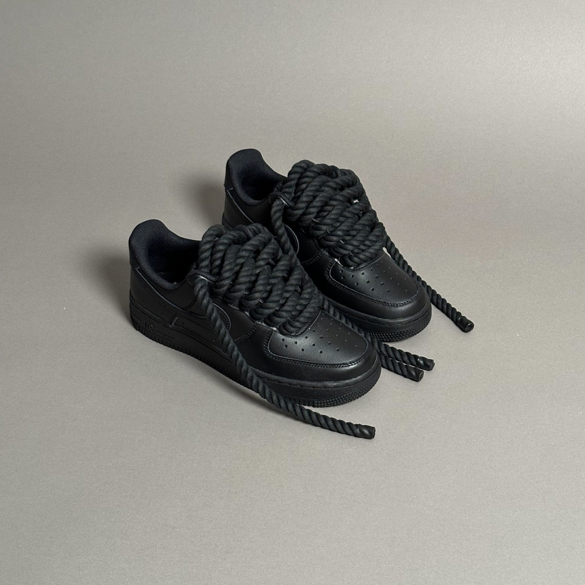 Nike Air Force 1 Black "Rope Laces Black" V2 - EV8 Style