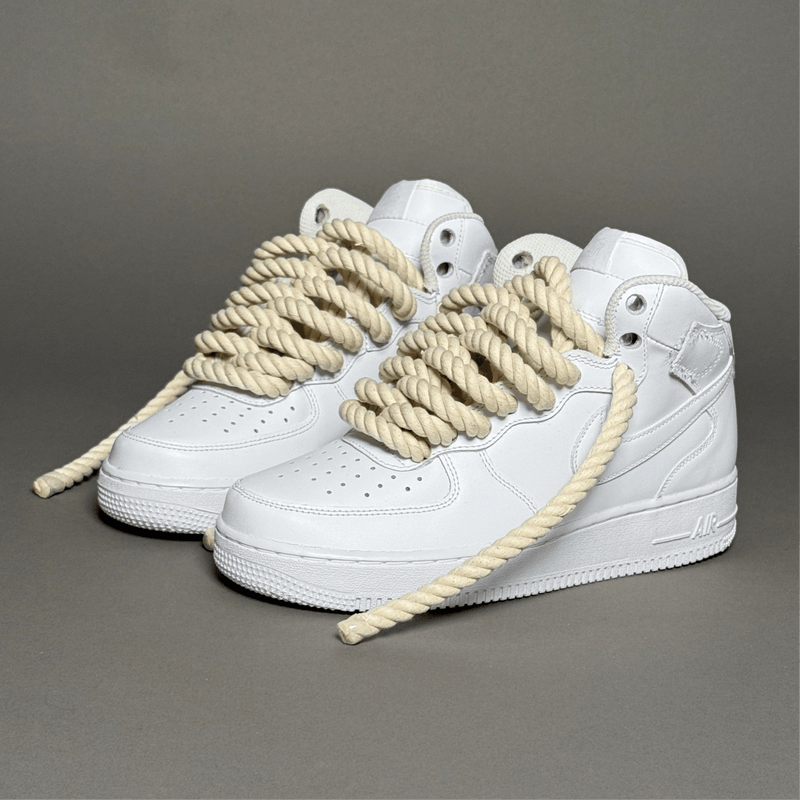 Nike Air Force 1 Mid “Rope Laces Cream” - EV8 Style | Sneaker Streetwear Iconiche con Lacci Corda Artigianali Made in Italy