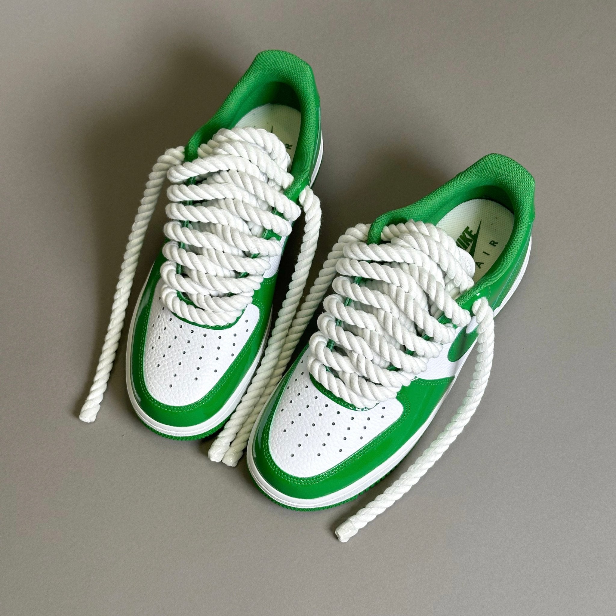 pine green white laces