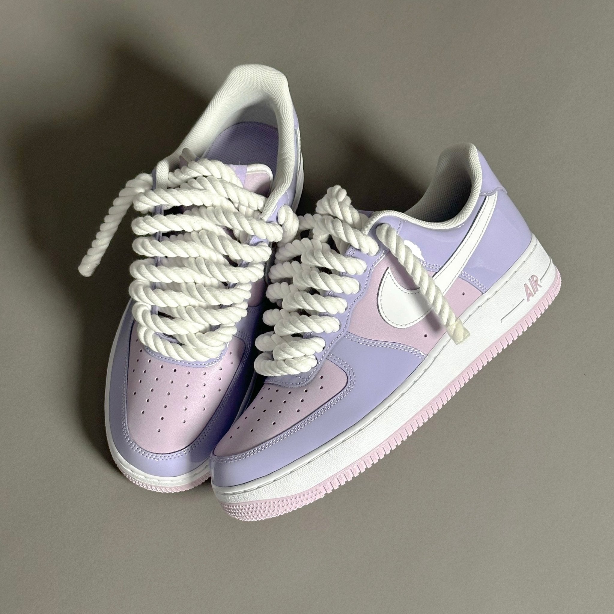 Nike Air Force 1 Patent Lavander "Rope Laces White" V1 - EV8 Style