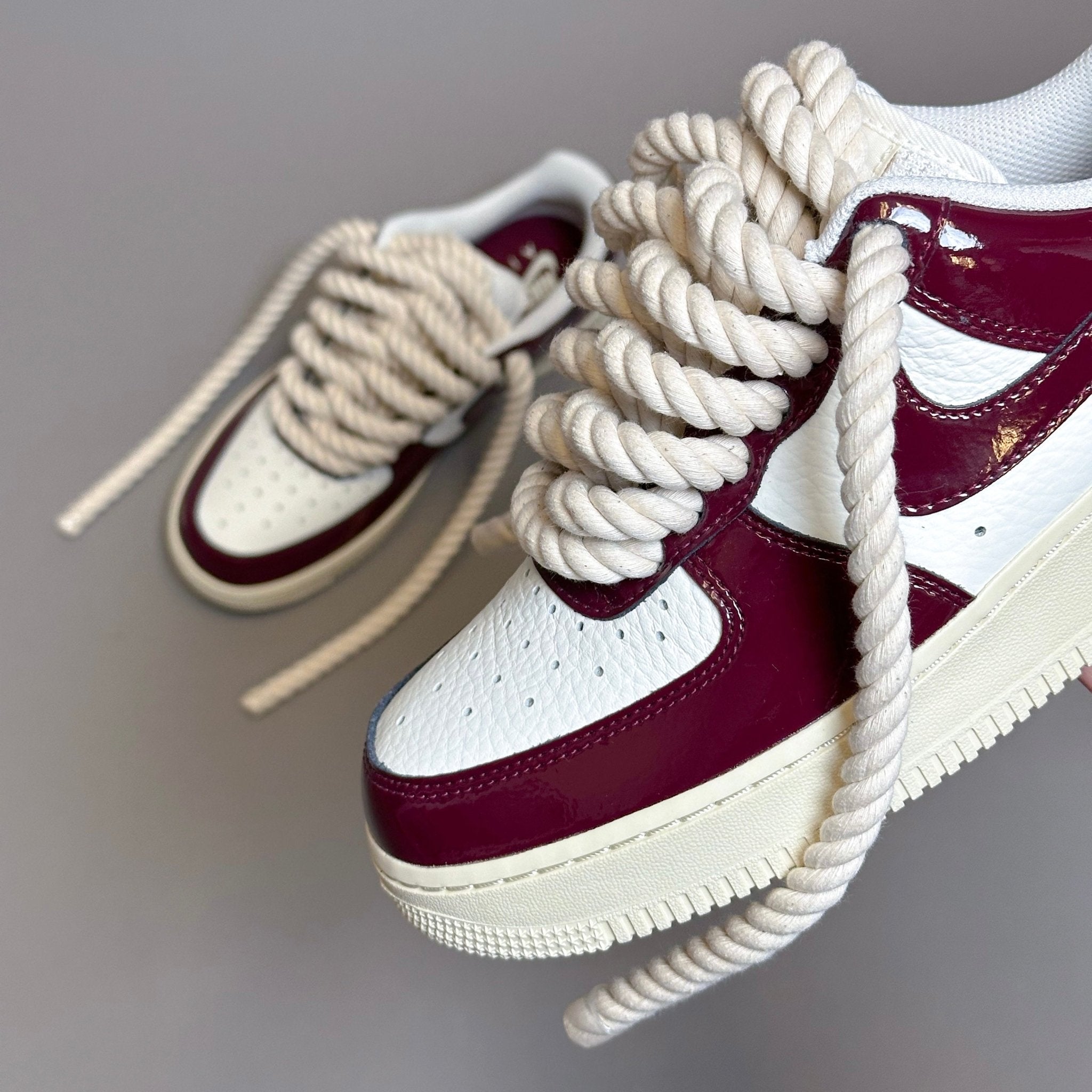 Nike Air Force 1 Patent "Rope Laces Cream" V2 - EV8 Style