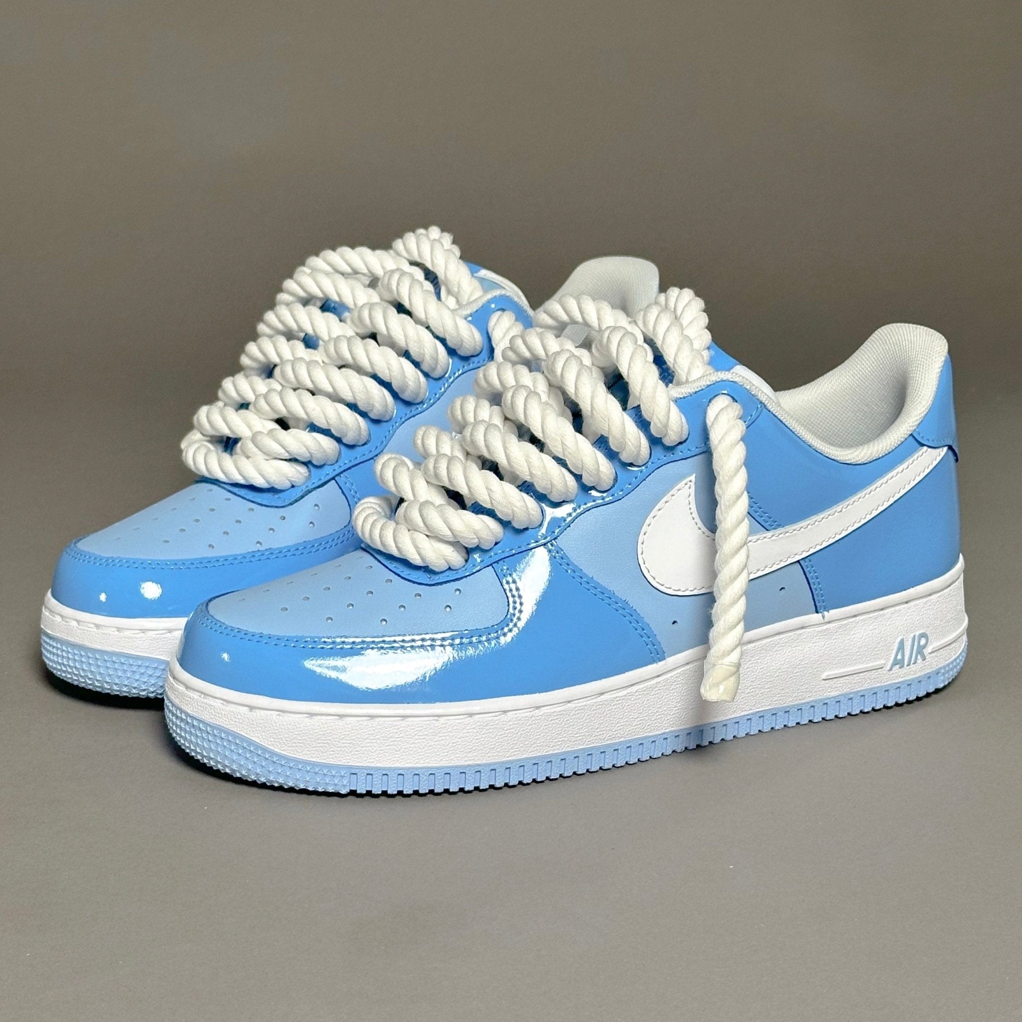Nike Air Force 1 Patent Sky "Rope Laces White" V1 - EV8 Style