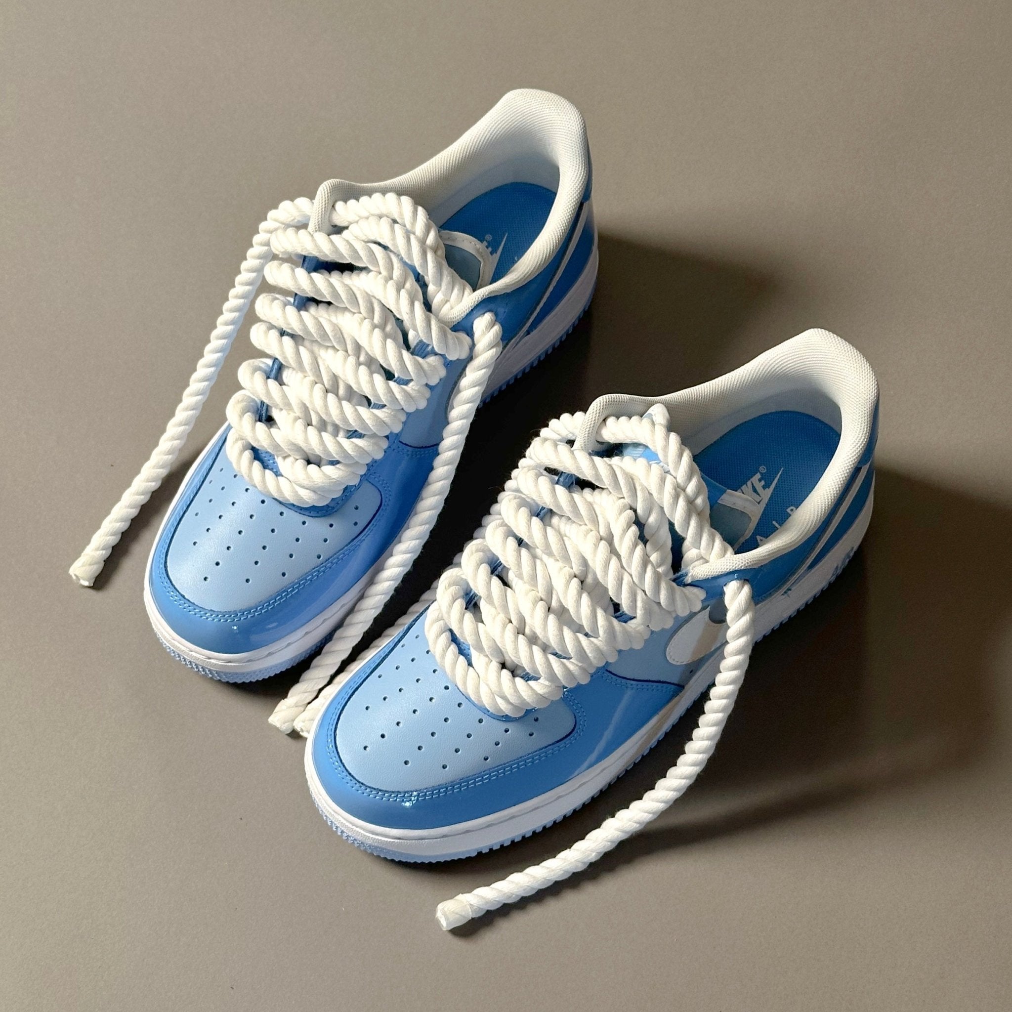 Nike Air Force 1 Patent Sky "Rope Laces White" V2 - EV8 Style