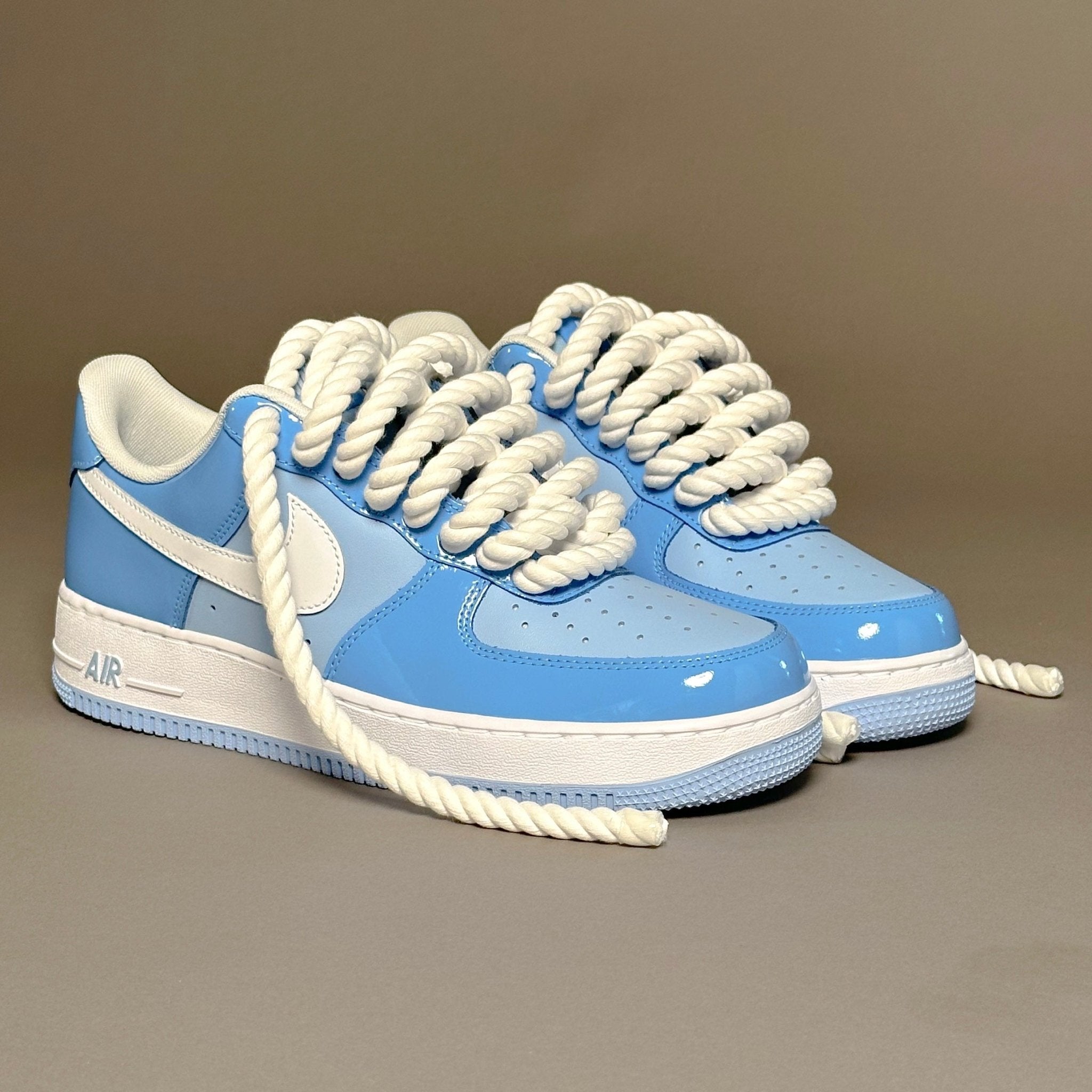 Nike Air Force 1 Patent Sky "Rope Laces White" V2 - EV8 Style