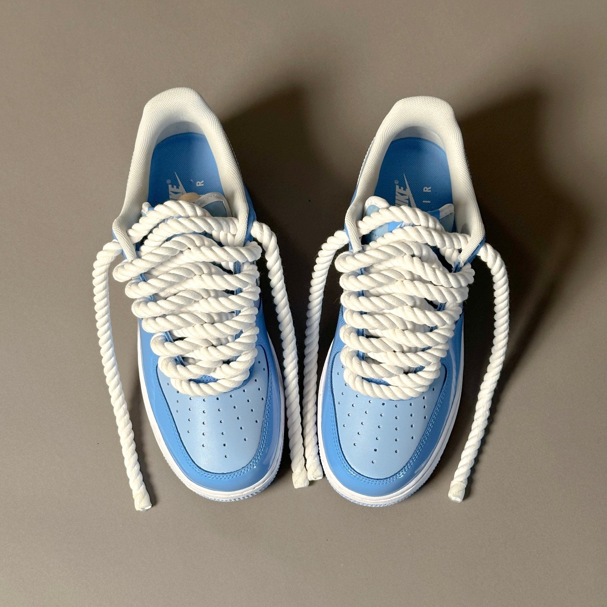 Nike Air Force 1 Patent Sky "Rope Laces White" V2 - EV8 Style