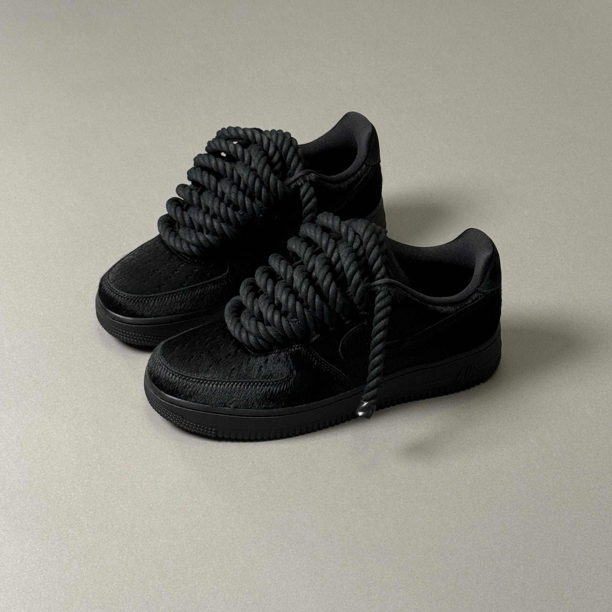 Nike Air Force 1 Pony Hair Black "Rope Laces" V1 - EV8 Style