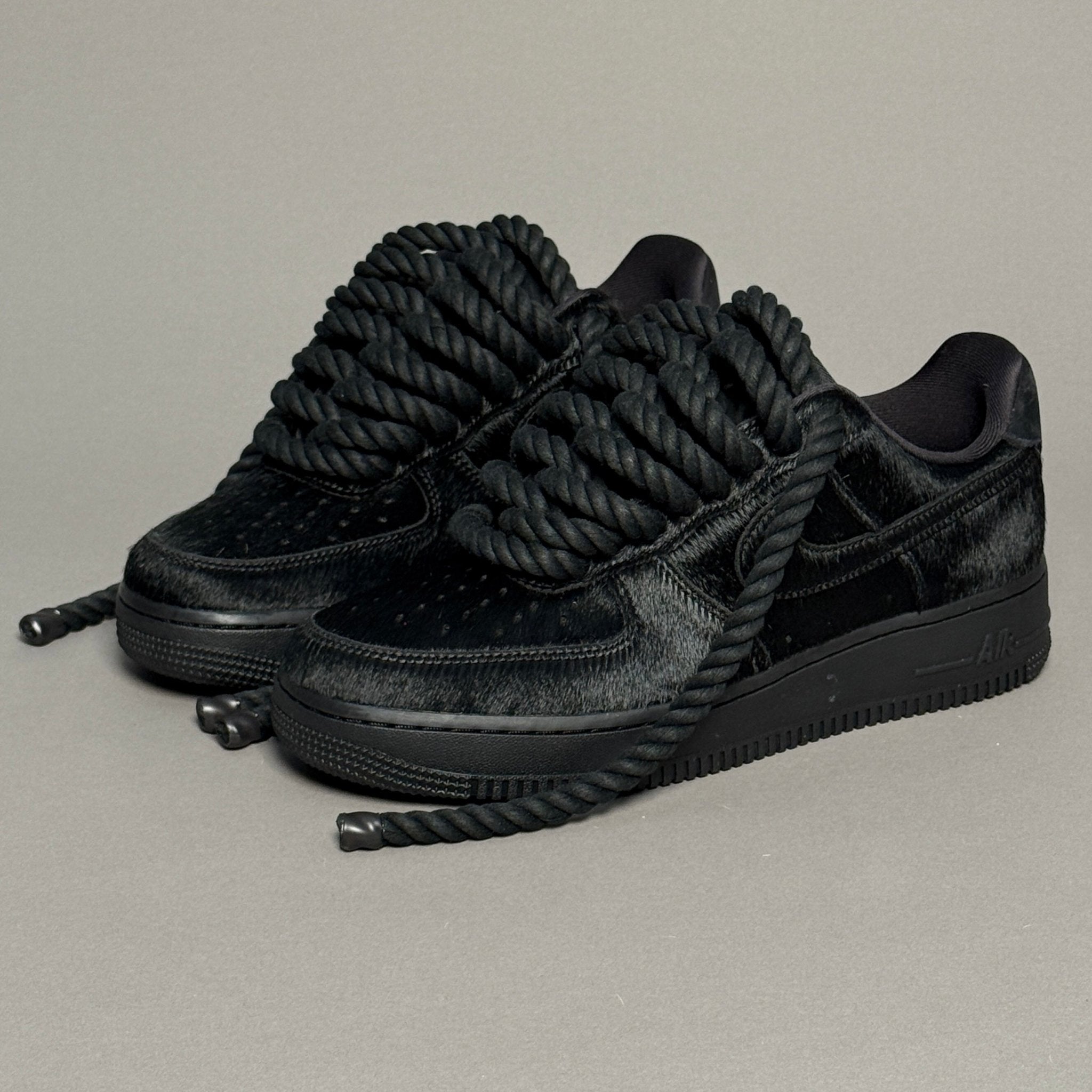 Nike Air Force 1 Pony Hair Black "Rope Laces" V2 - EV8 Style