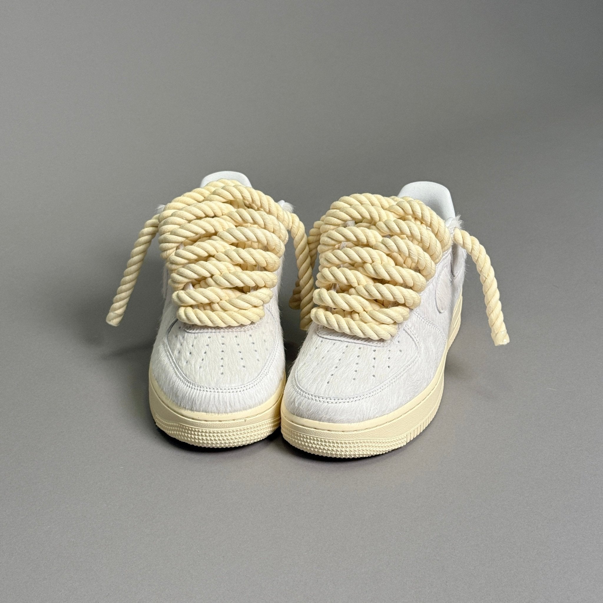 Nike Air Force 1 Pony Hair White "Rope Laces" V1 - EV8 Style