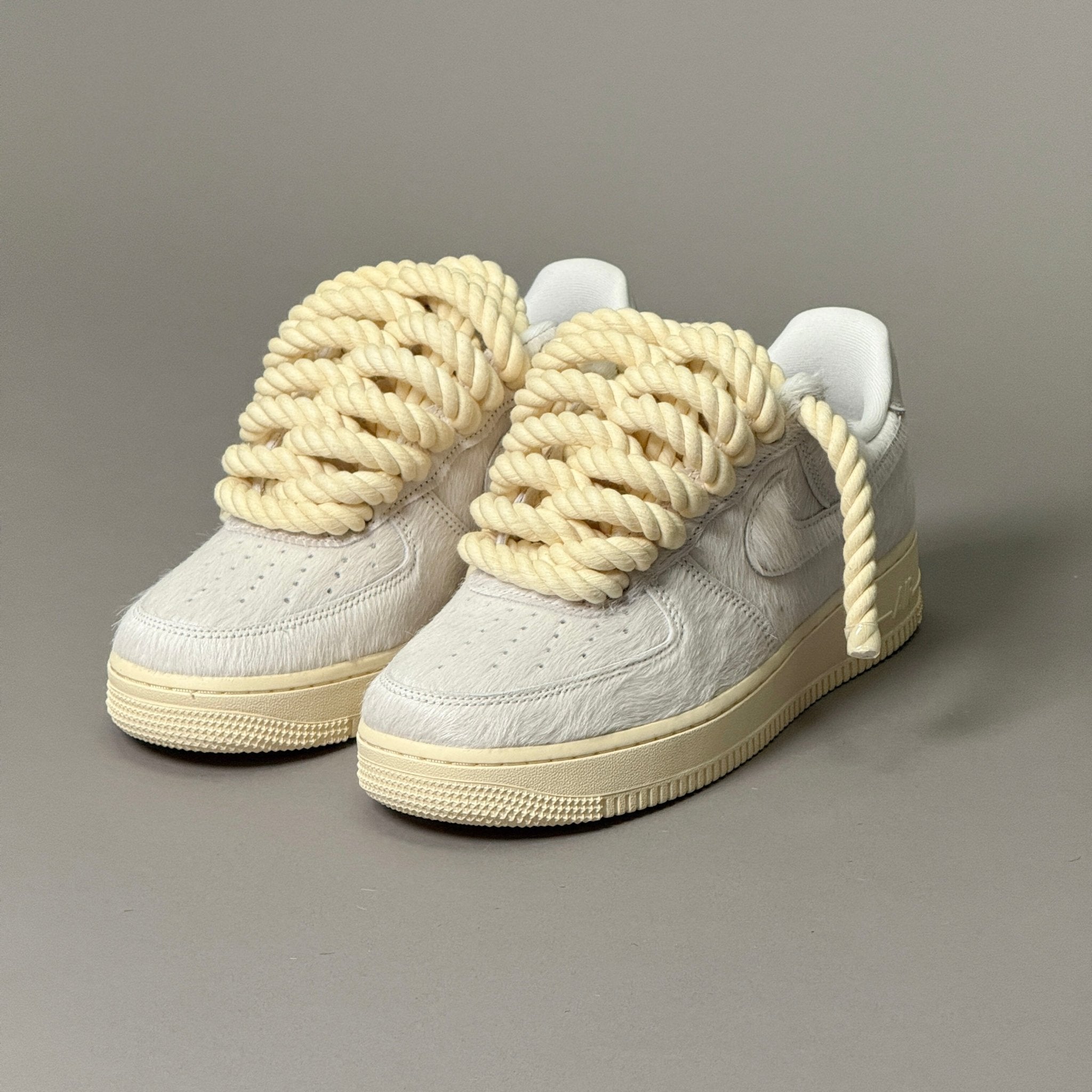 Nike Air Force 1 Pony Hair White "Rope Laces" V1 - EV8 Style