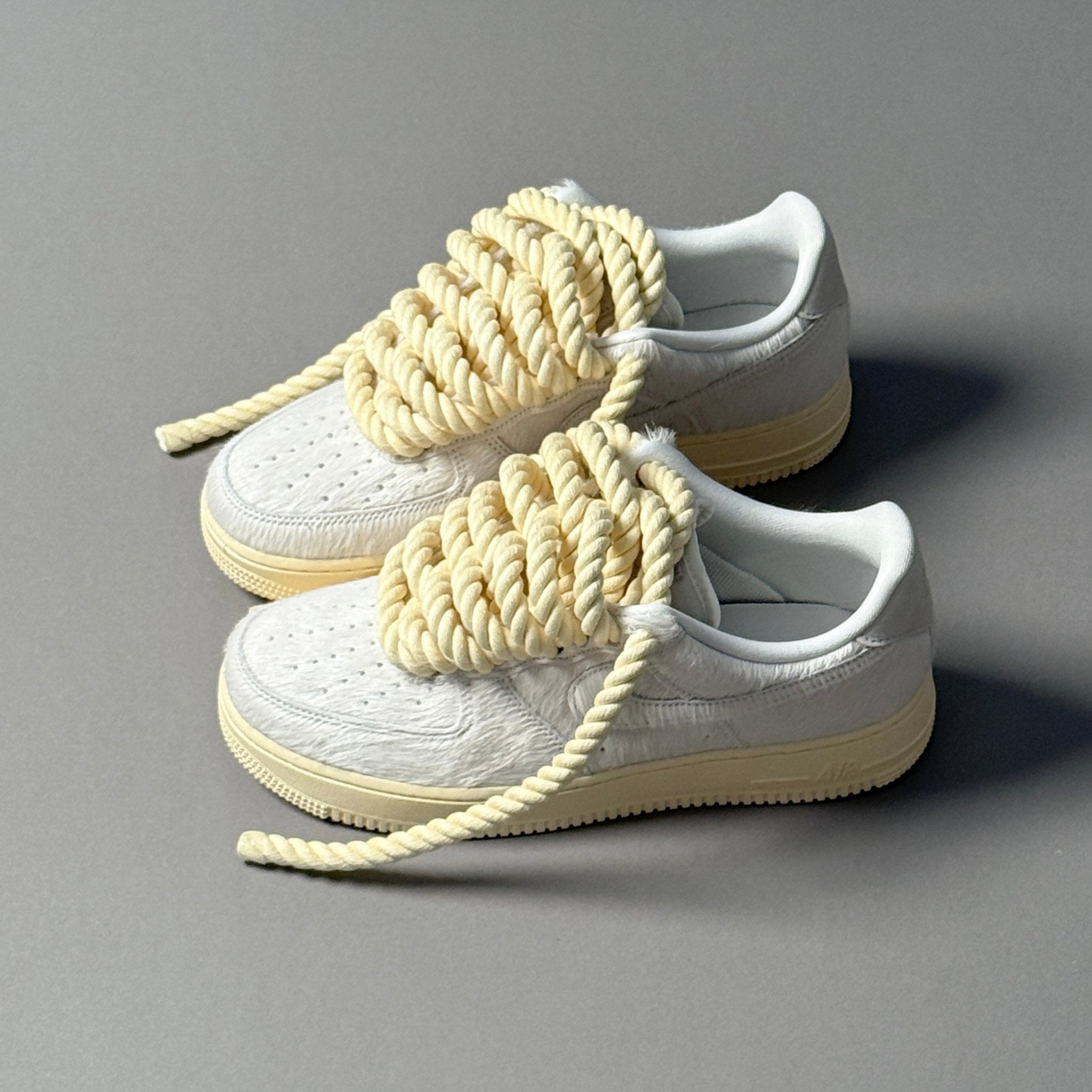 Nike Air Force 1 Pony Hair White "Rope Laces" V2 - EV8 Style