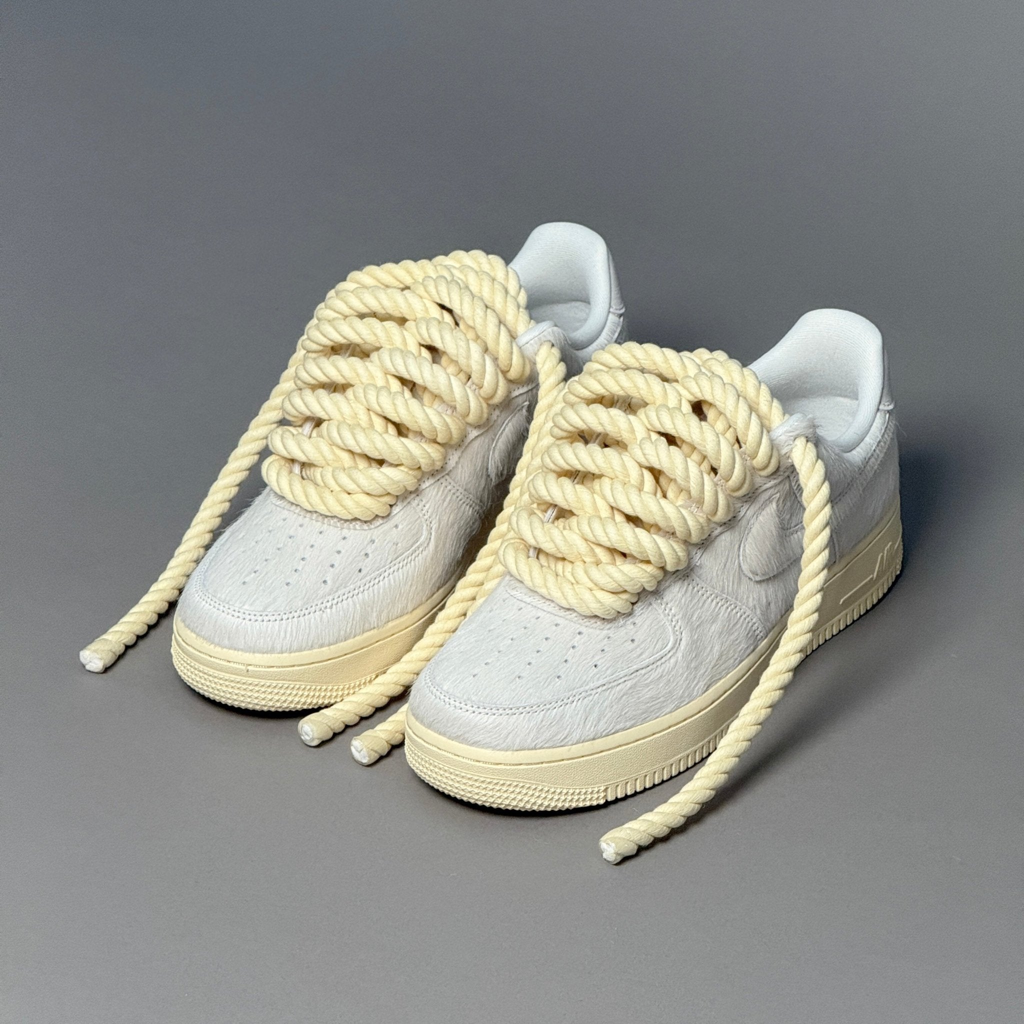 Nike Air Force 1 Pony Hair White "Rope Laces" V2 - EV8 Style