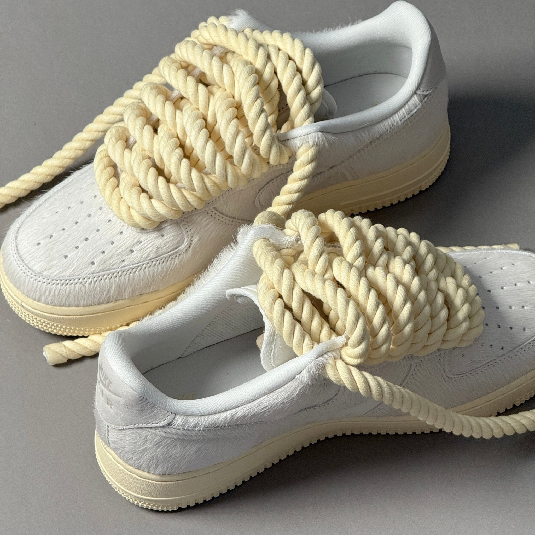 Nike Air Force 1 Pony Hair White "Rope Laces" V2 - EV8 Style