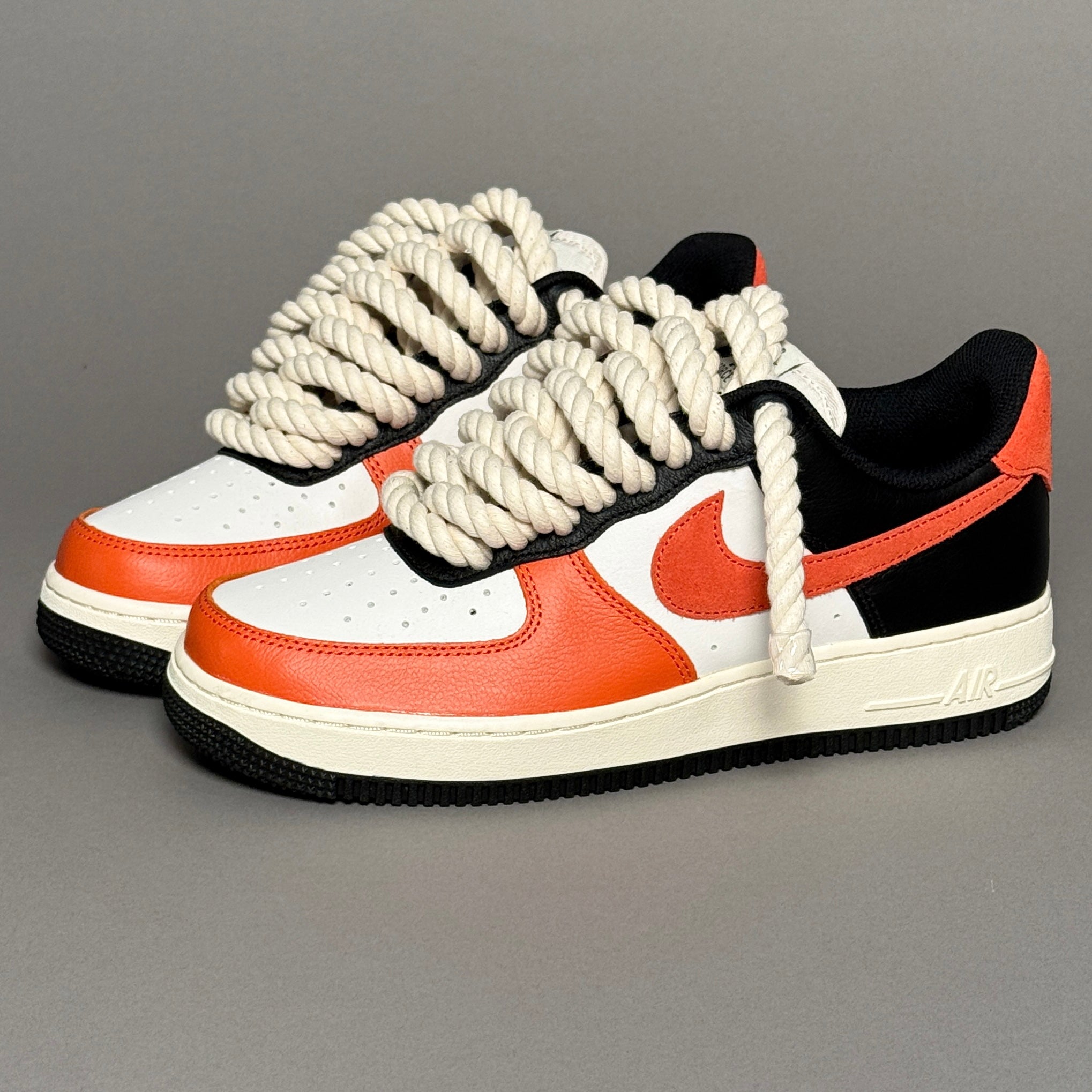 Nike Air Force 1 Pumpkin "Rope Laces Beige" V1 - EV8 Style