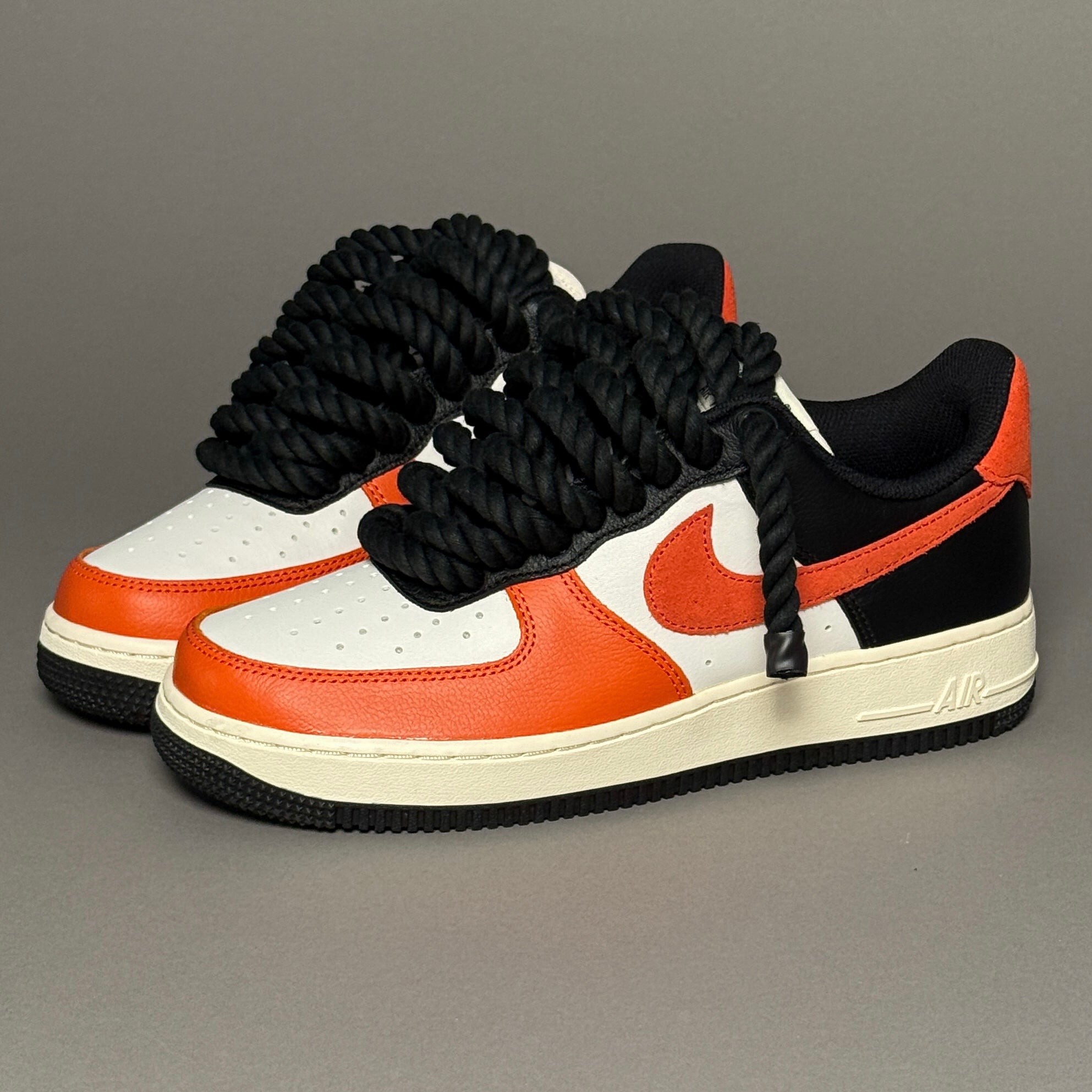 Nike Air Force 1 Pumpkin "Rope Laces Black" V1 - EV8 Style