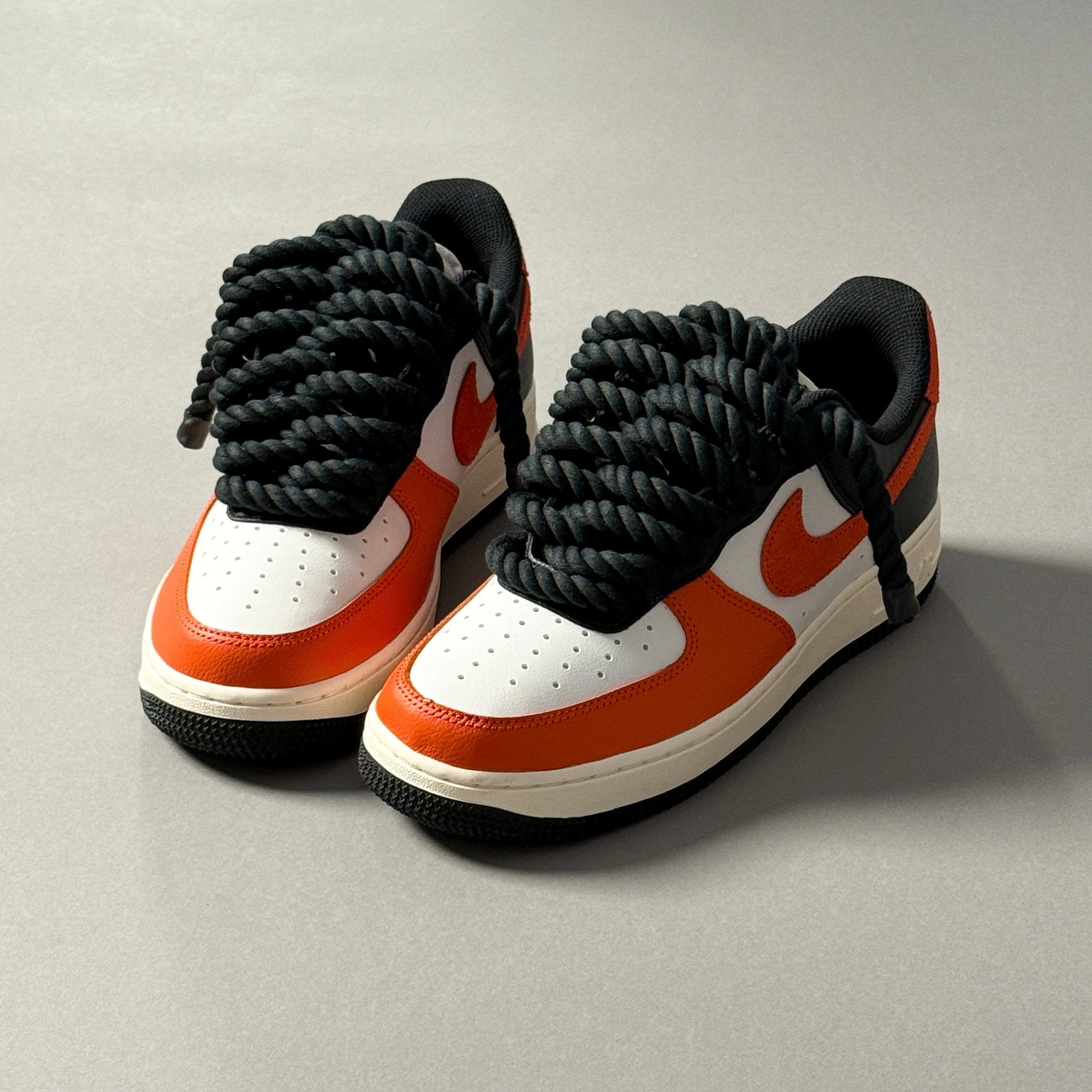 Nike Air Force 1 Pumpkin "Rope Laces Black" V1 - EV8 Style