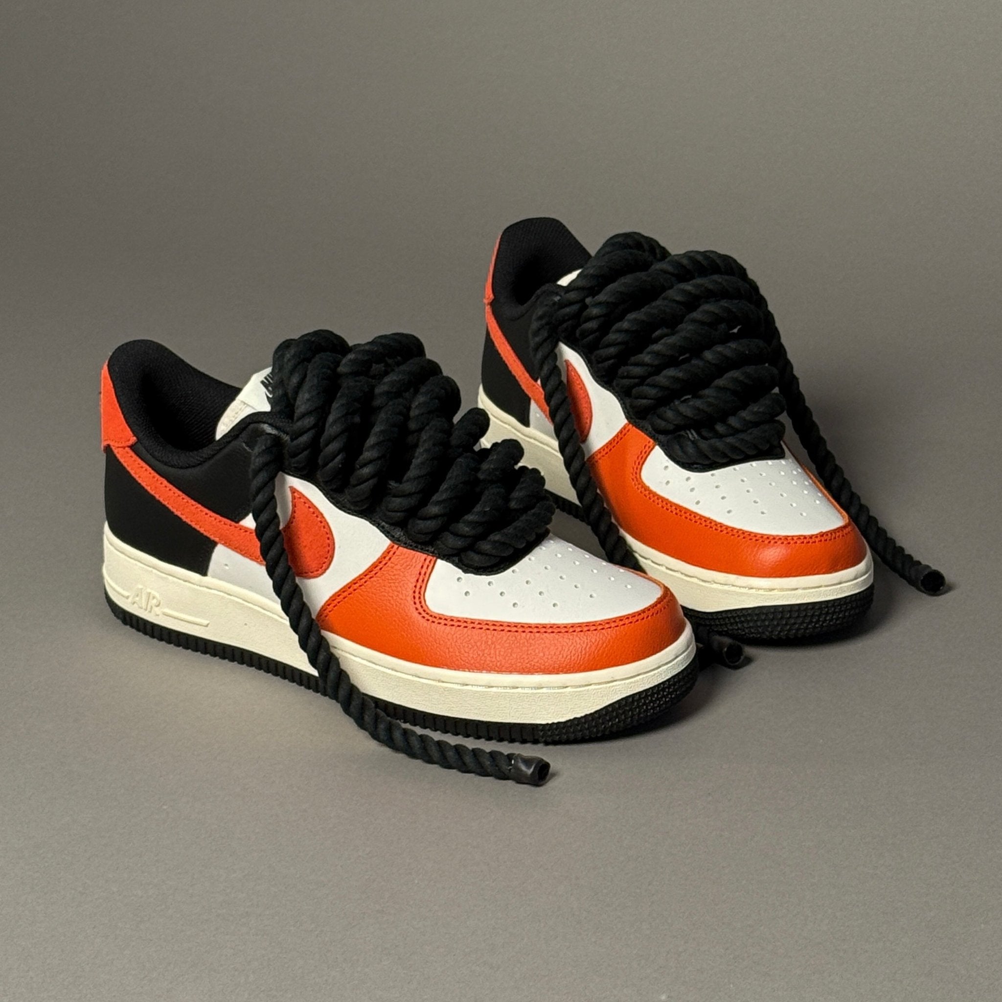 Nike Air Force 1 Pumpkin "Rope Laces Black" V2 - EV8 Style