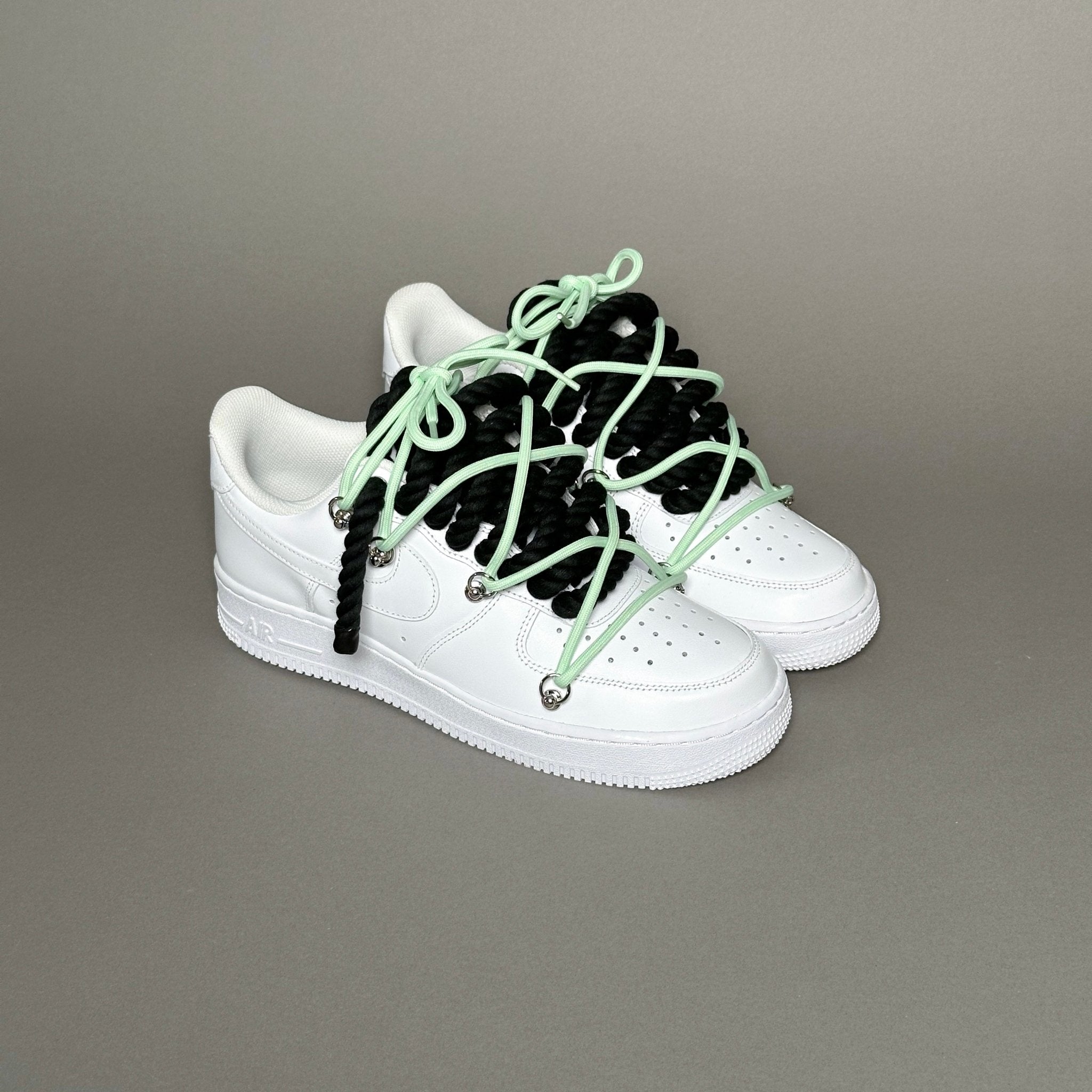 Nike Air Force 1 “Rope Laces Black” Triple Mint V1 - EV8 Style