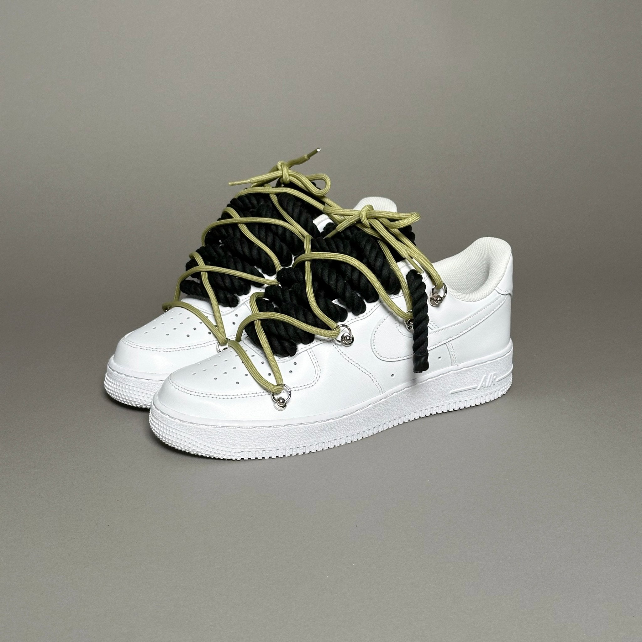 Nike Air Force 1 “Rope Laces Black” Triple Olive - EV8 Style