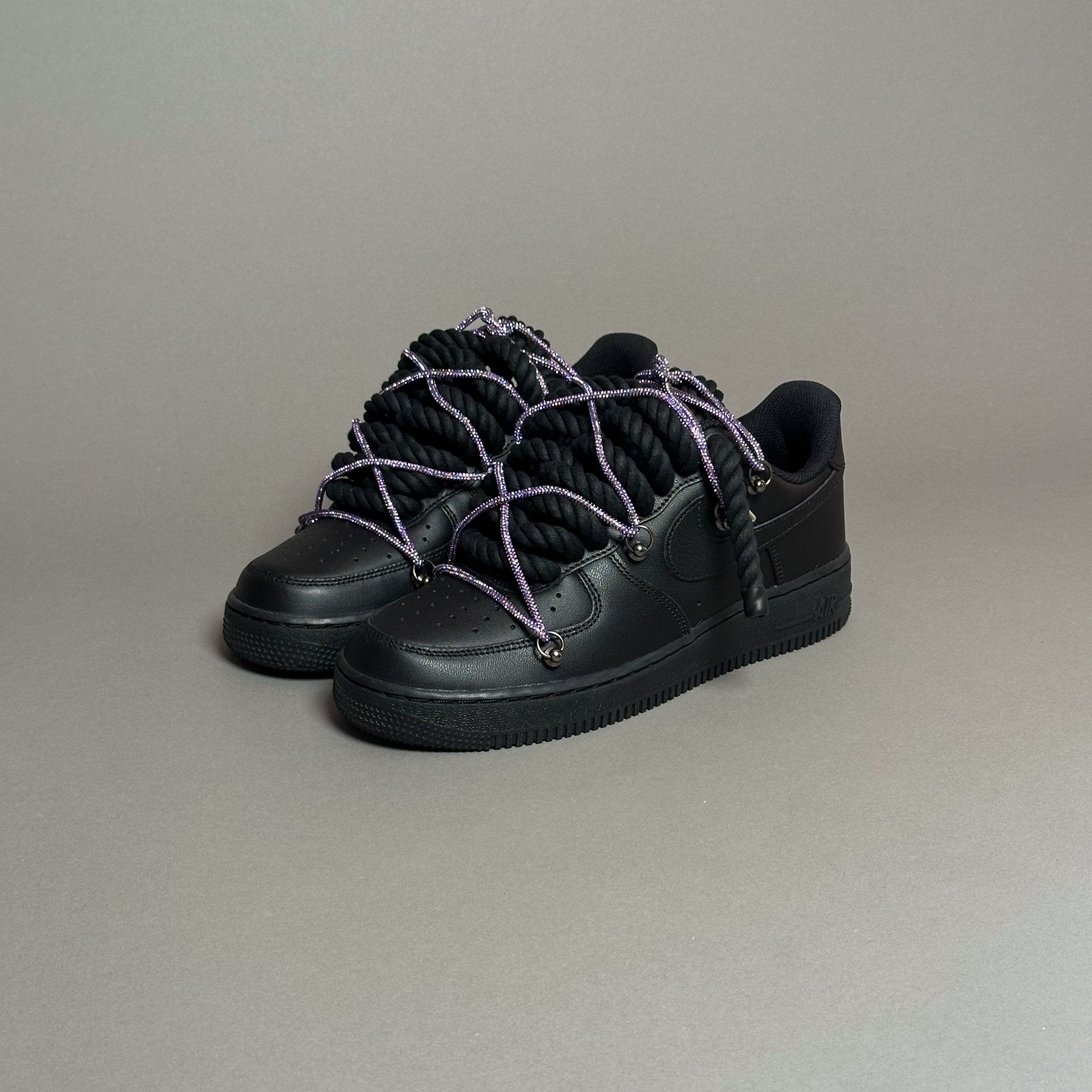 Nike Air Force 1 “Rope Laces Black" Triple Swarovski Purple V1 - EV8 Style
