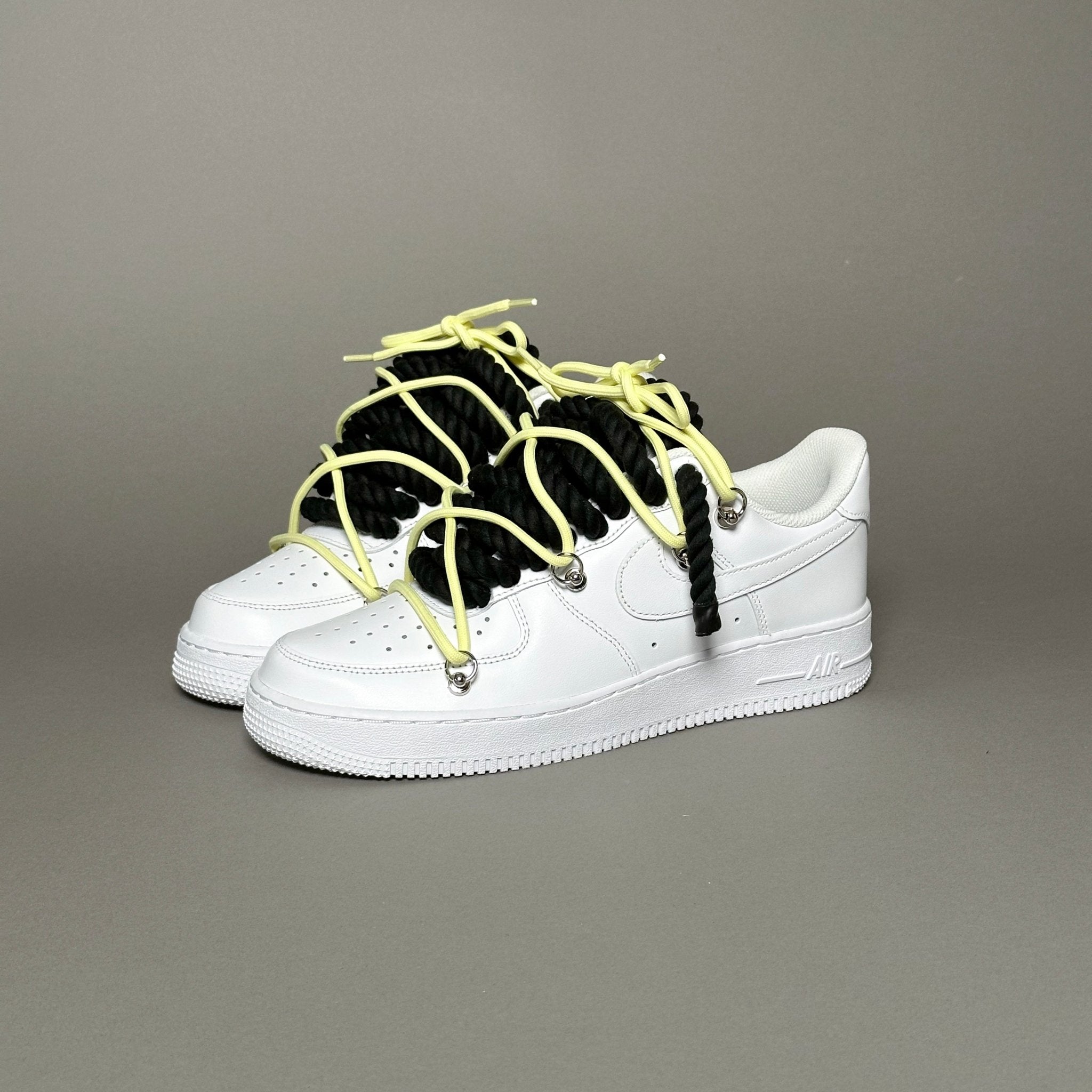 Nike Air Force 1 “Rope Laces Black” Triple Yellow V1 - EV8 Style