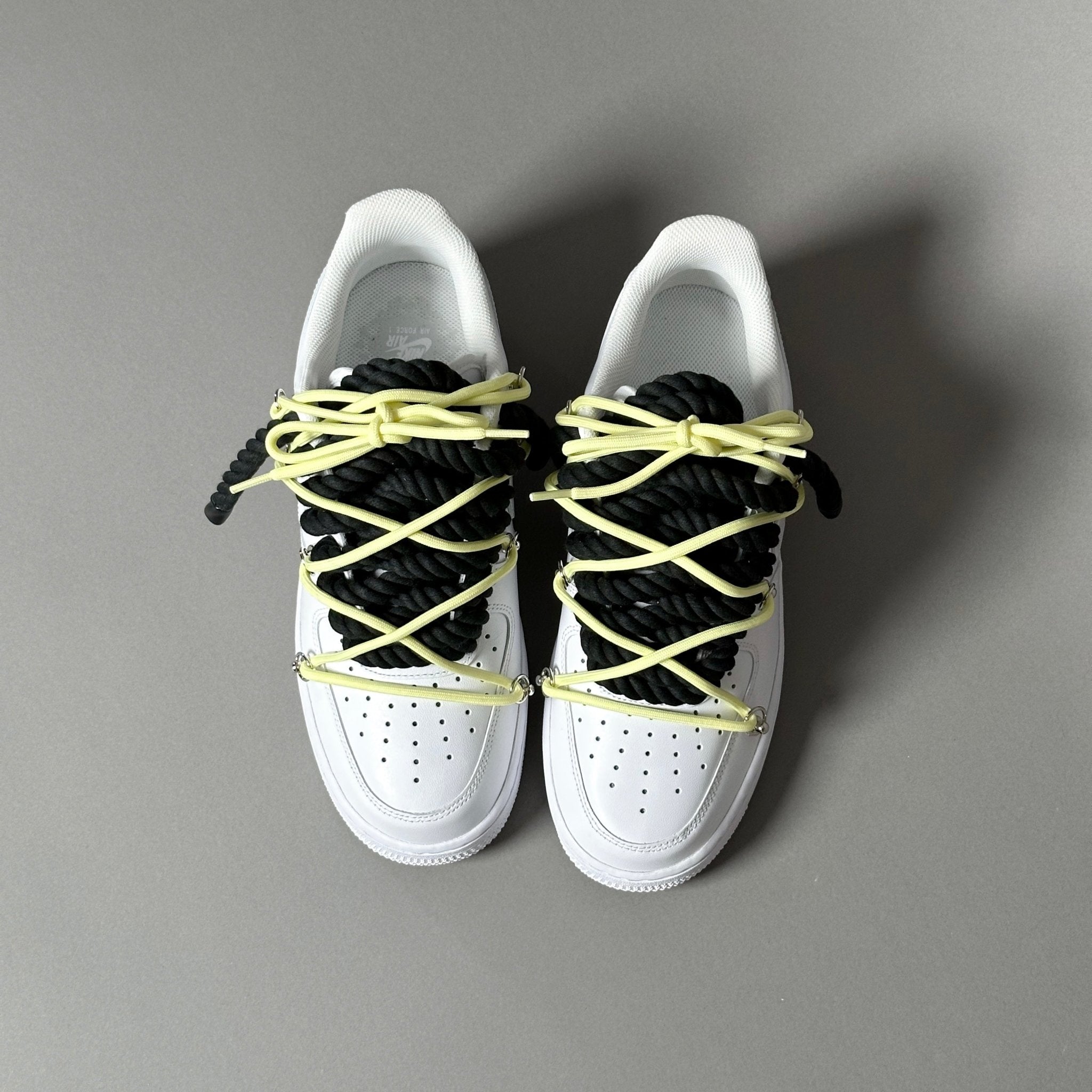 Nike Air Force 1 “Rope Laces Black” Triple Yellow V1 - EV8 Style