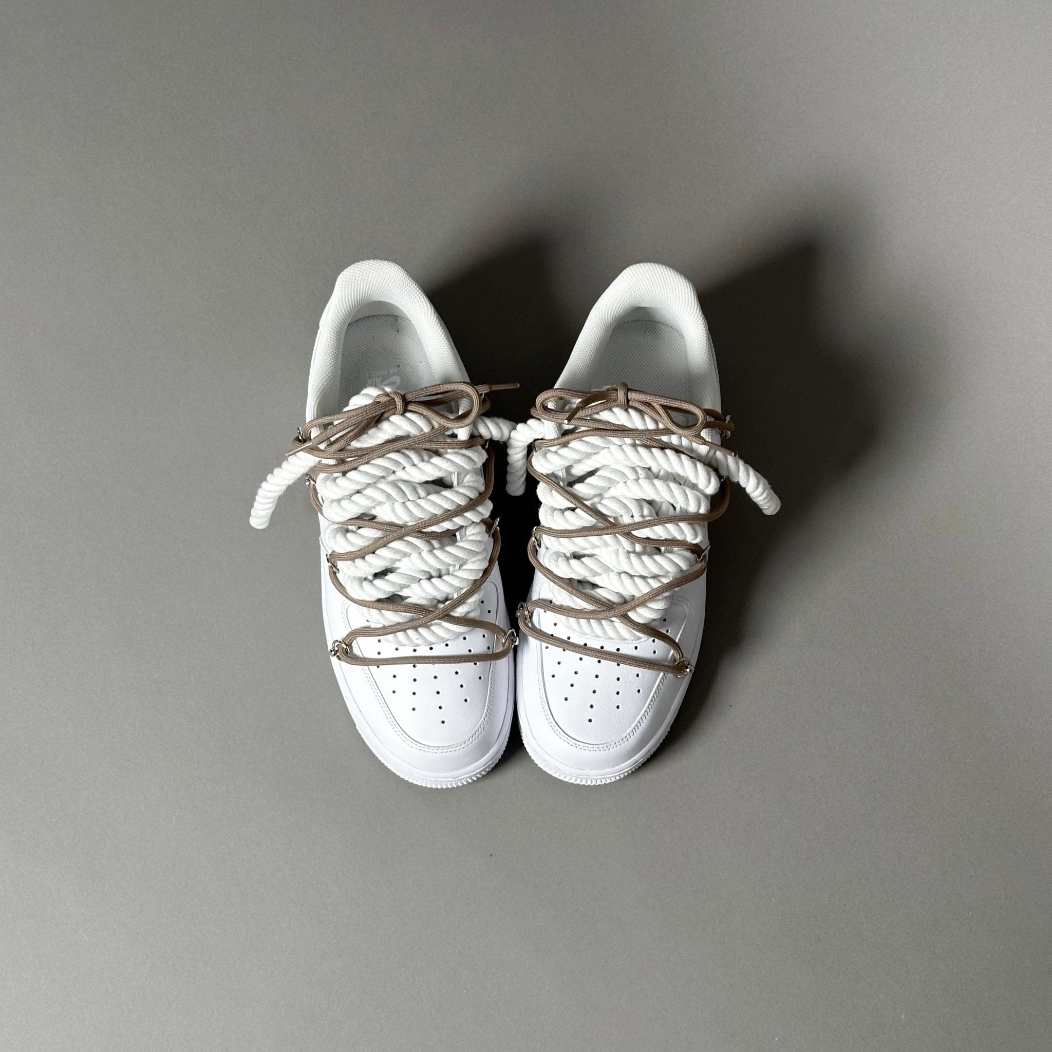 Nike Air Force 1 “Rope Laces White” Triple Brown V1 - EV8 Style