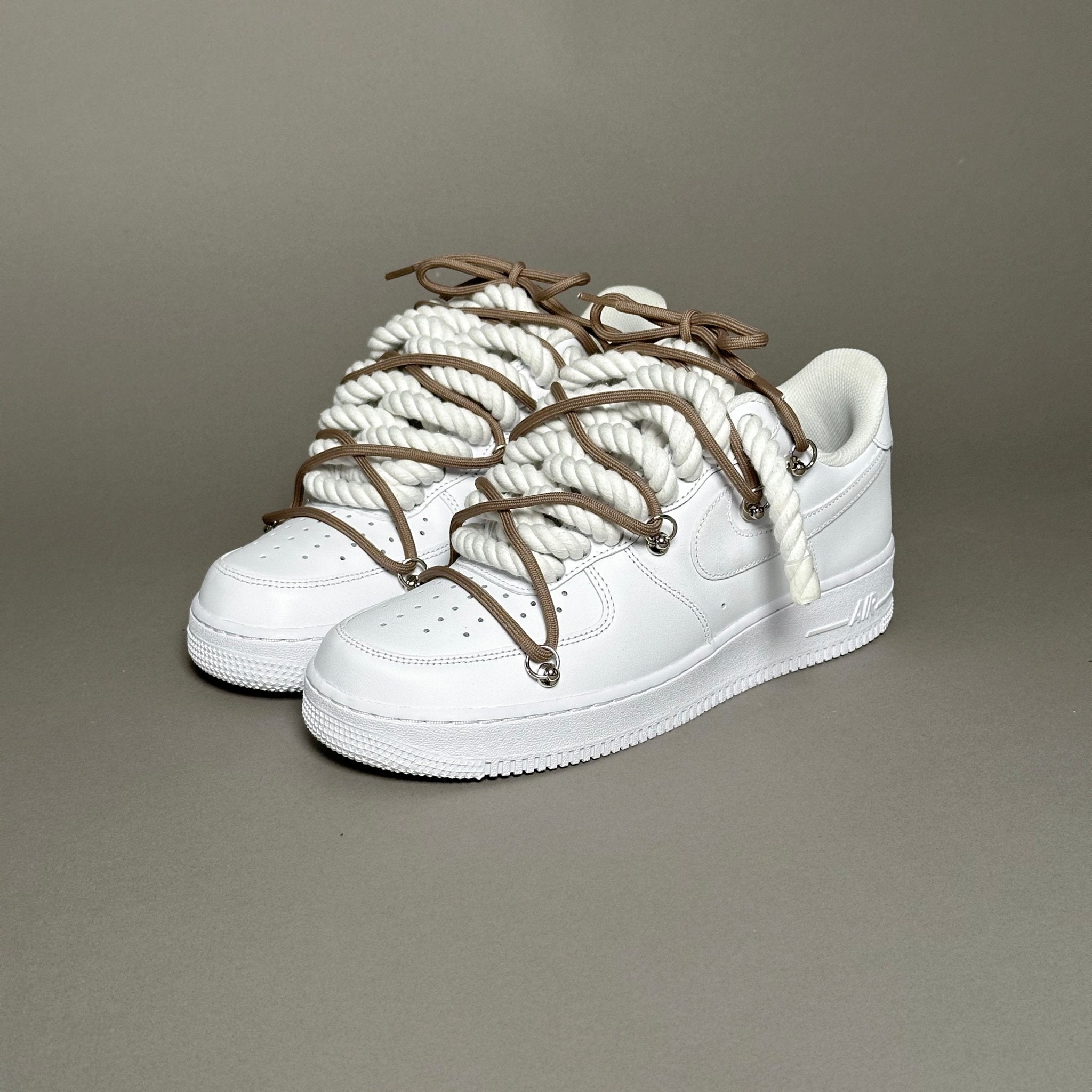 Nike Air Force 1 “Rope Laces White” Triple Brown V1 - EV8 Style