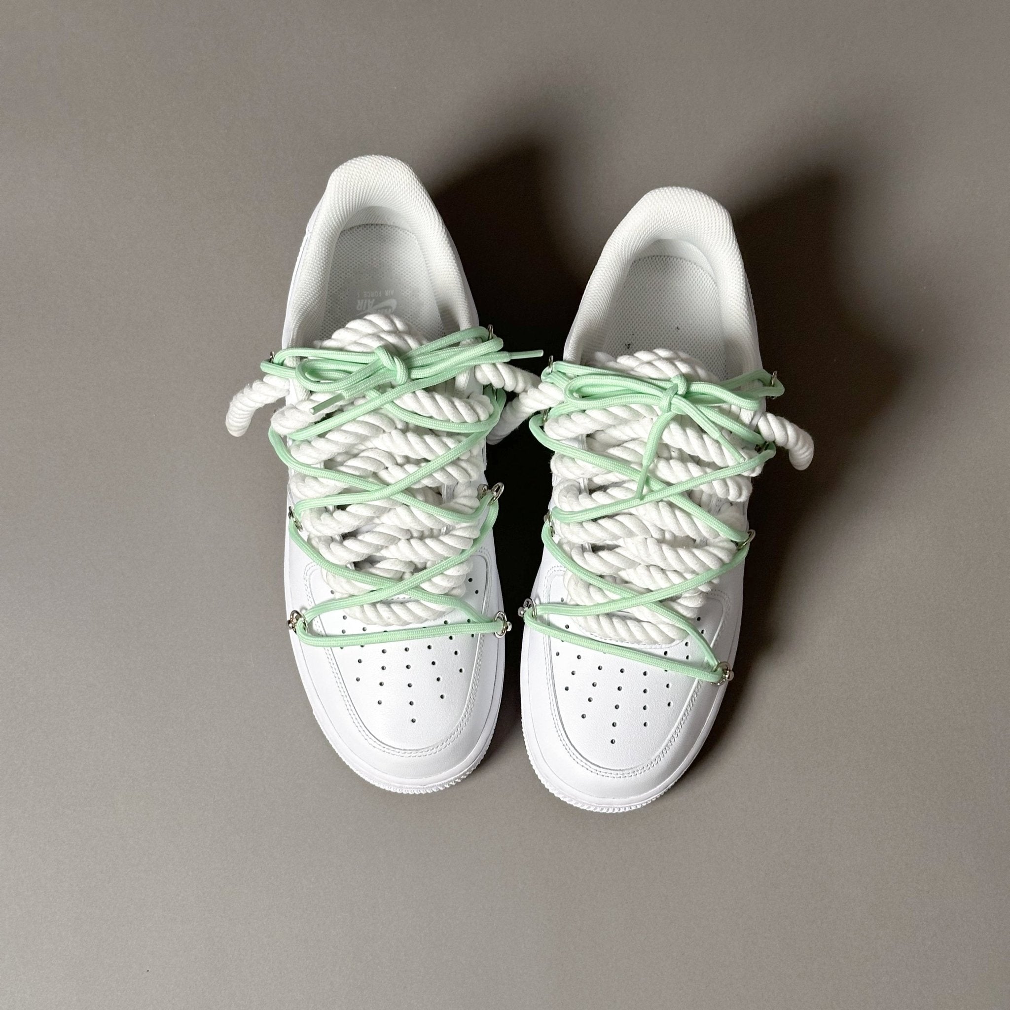 Nike Air Force 1 “Rope Laces White” Triple Mint V1 - EV8 Style
