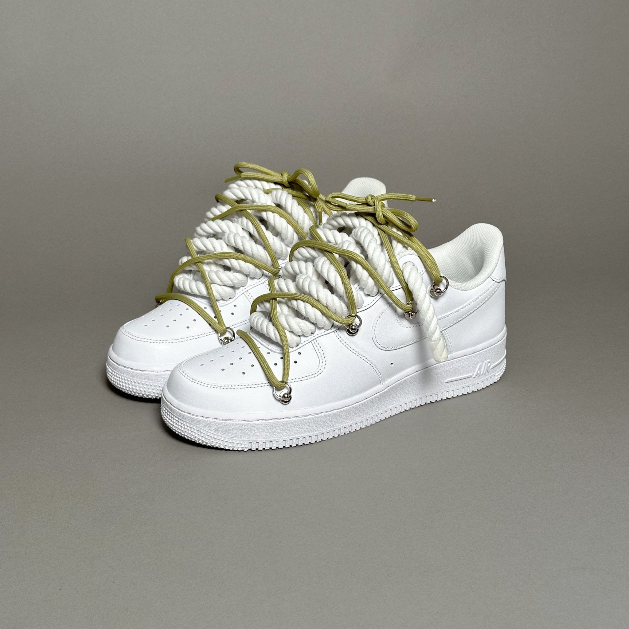 Nike Air Force 1 “Rope Laces White” Triple Olive V1 - EV8 Style