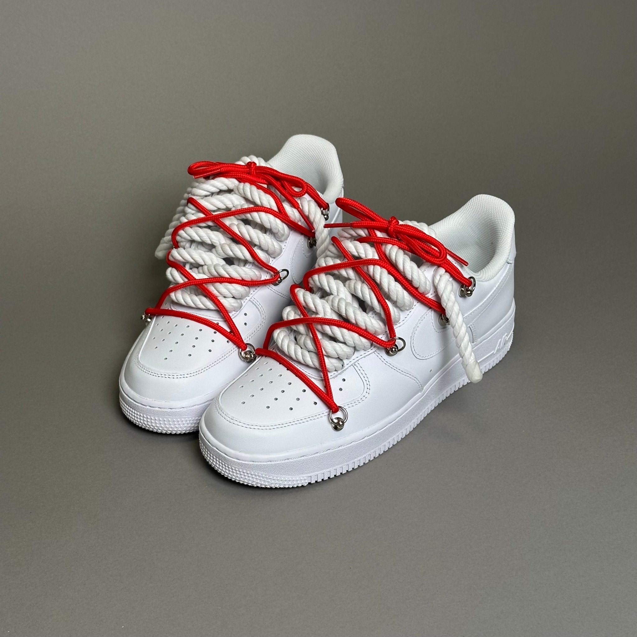 Nike Air Force 1 “Rope Laces White" Triple Red - EV8 Style