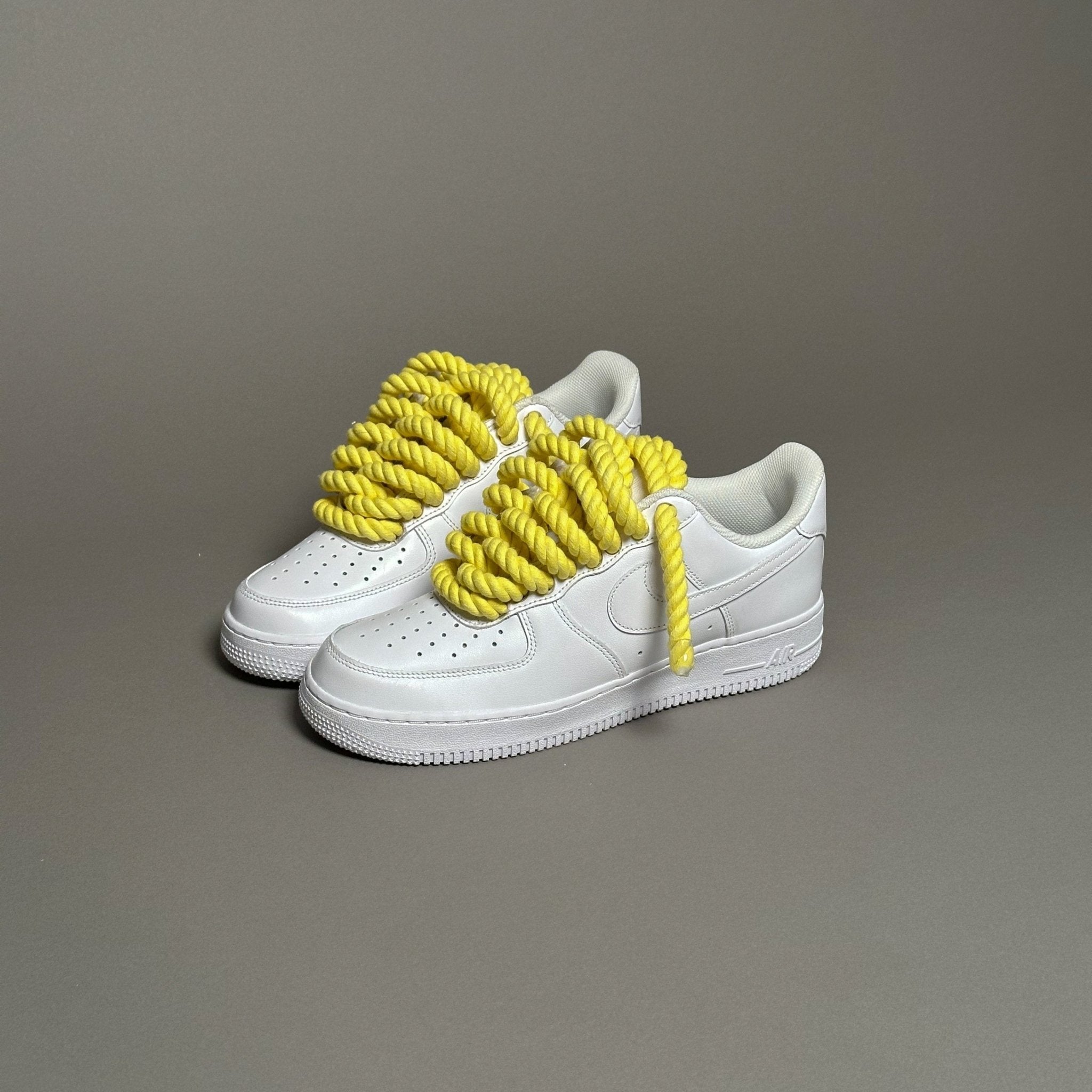 nike yellow air force 1 swoosh tape trainers
