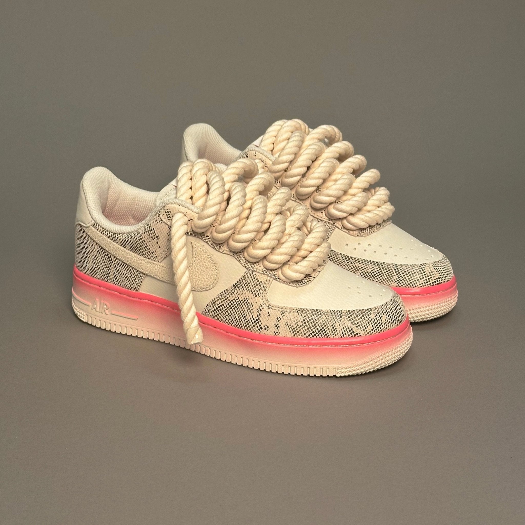 Nike Air Force 1 Snake Rose "Rope Laces" V1 - EV8 Style