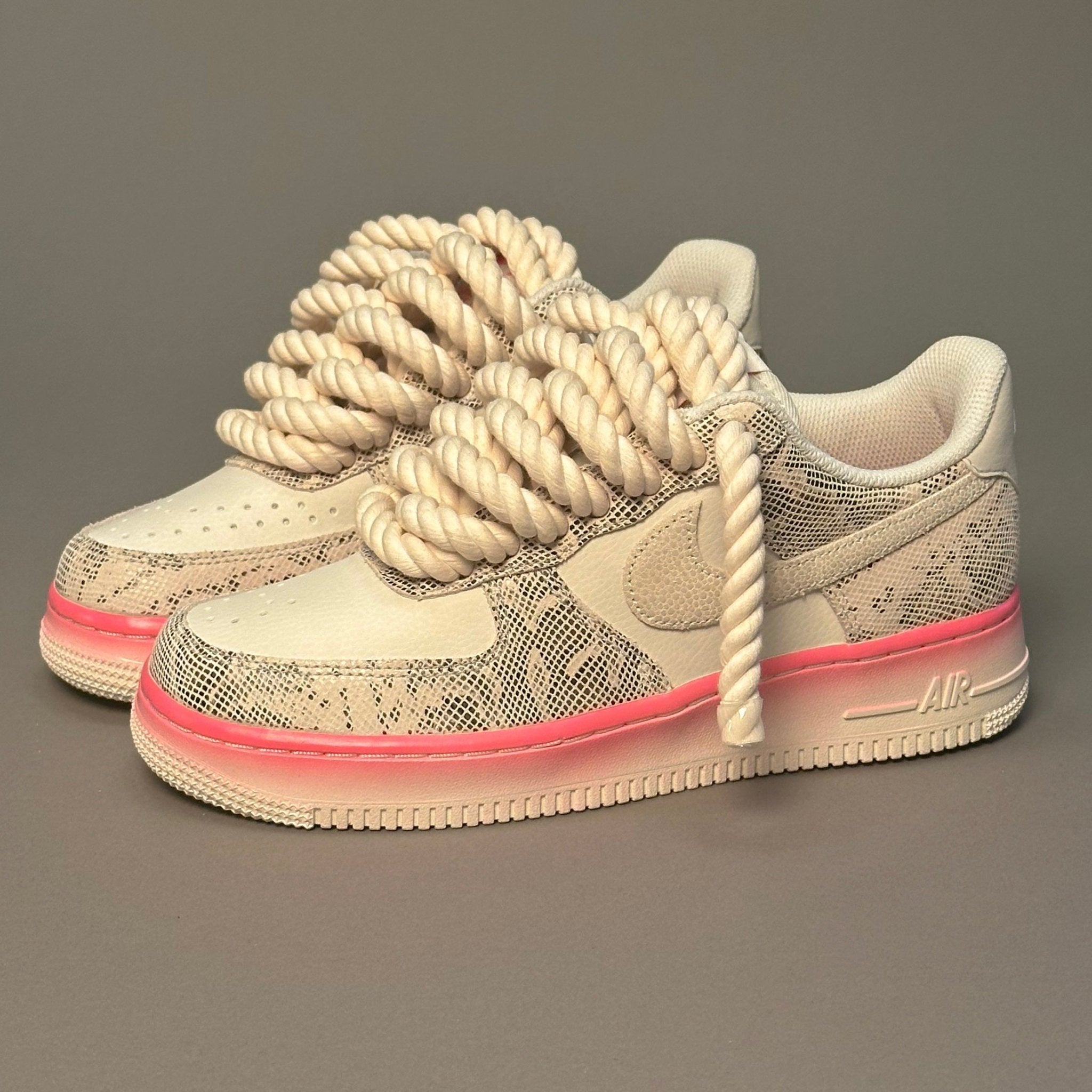 Nike Air Force 1 Snake Rose "Rope Laces" V1 - EV8 Style