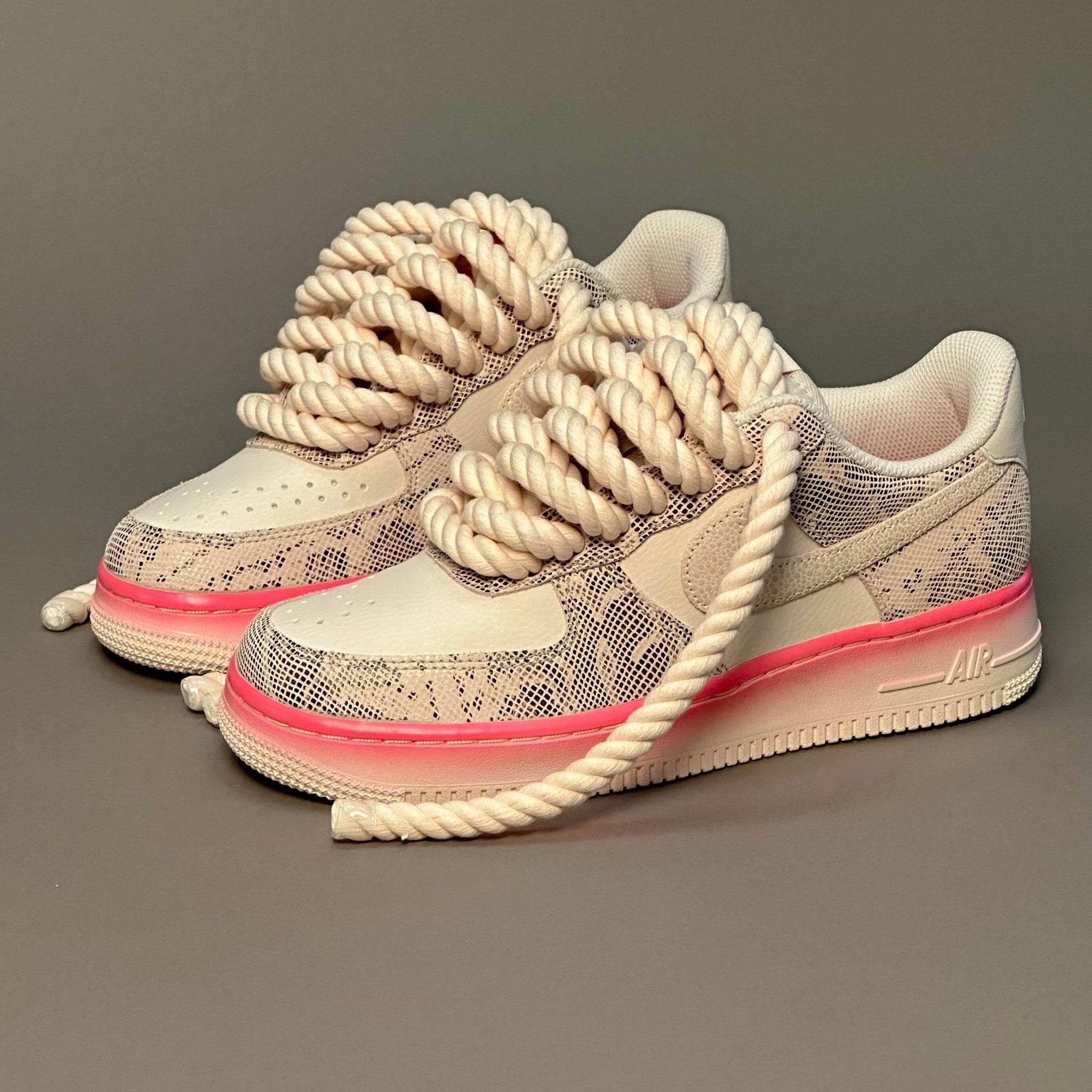 Nike Air Force 1 Snake Rose "Rope Laces" V2 - EV8 Style
