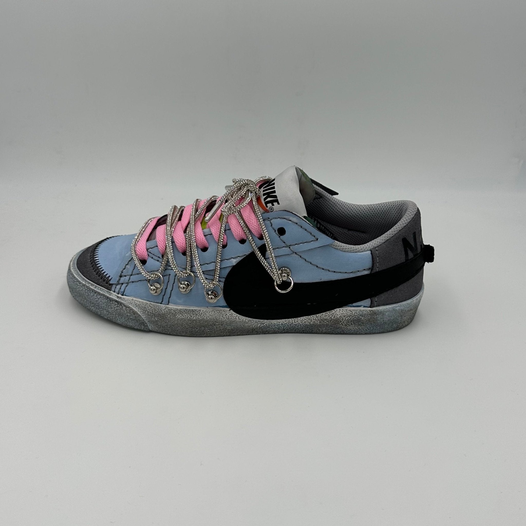 Nike Blazer Low '77 Jumbo Charcoal Grey Pink “Over Laces Swarovski” - EV8 Style
