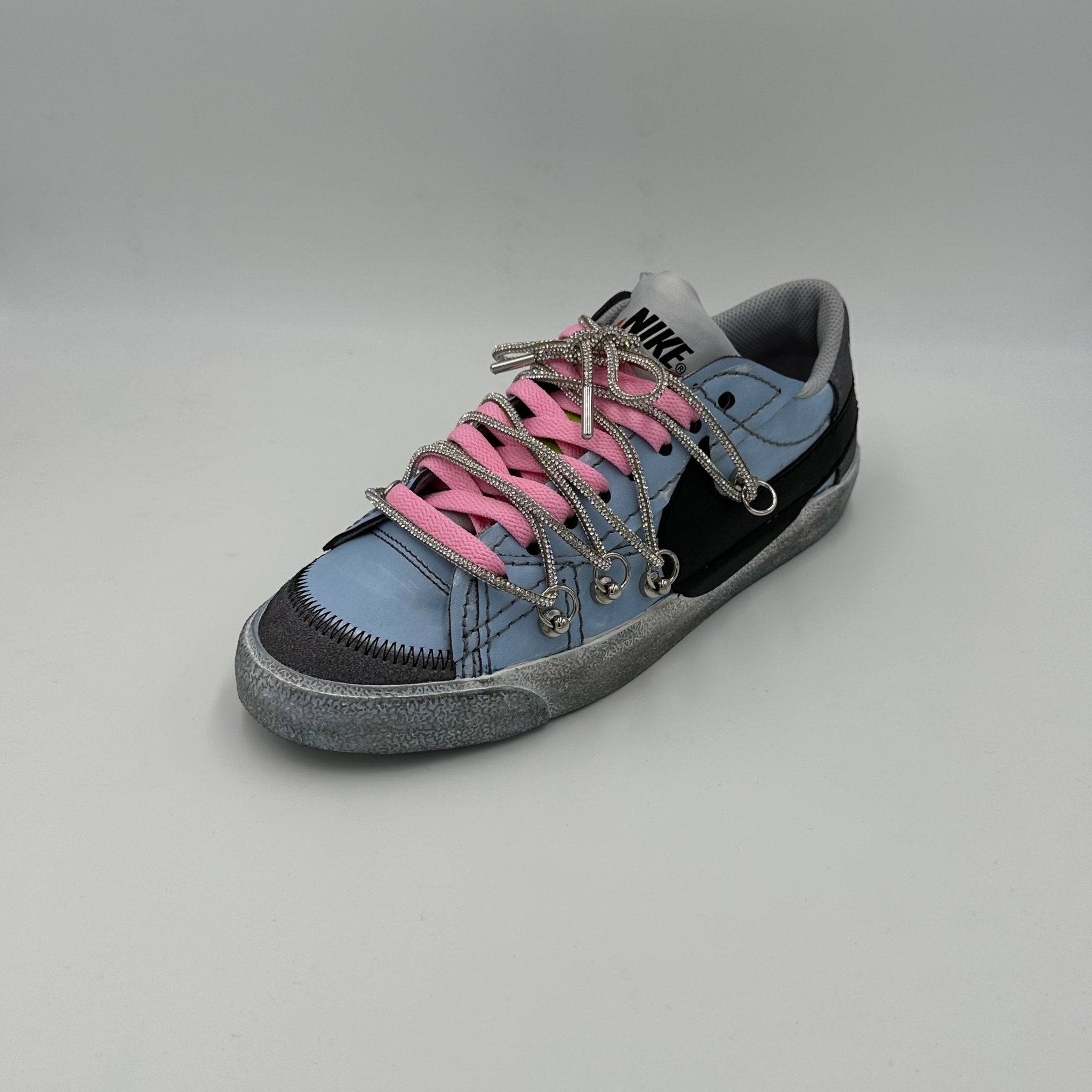 Nike Blazer Low '77 Jumbo Charcoal Grey Pink “Over Laces Swarovski” - EV8 Style
