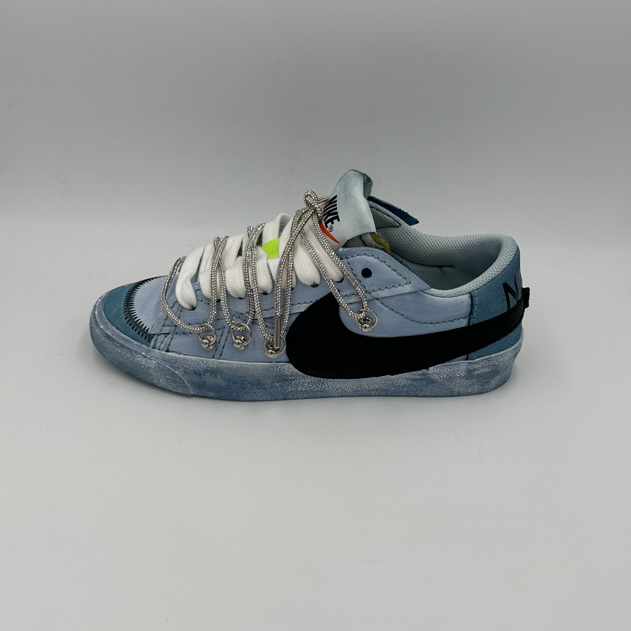 Nike Blazer Low '77 Jumbo Evening Blue White “Over Laces Swarovski” - EV8 Style
