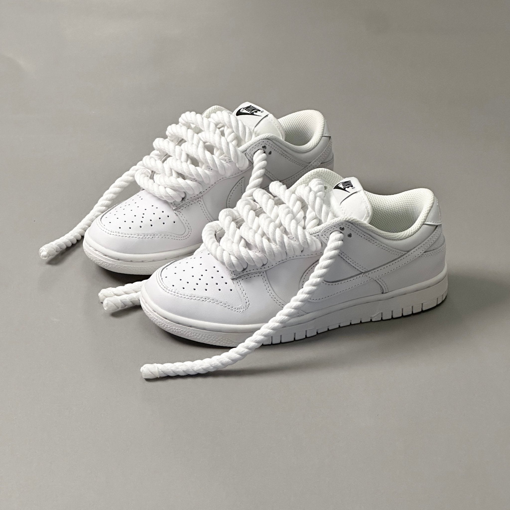 Nike Dunk Low "Rope Laces" Total White - EV8 Style