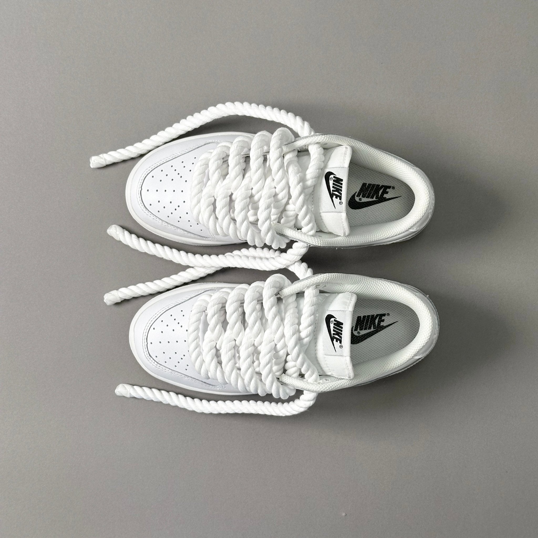 Nike Dunk Low "Rope Laces" Total White - EV8 Style